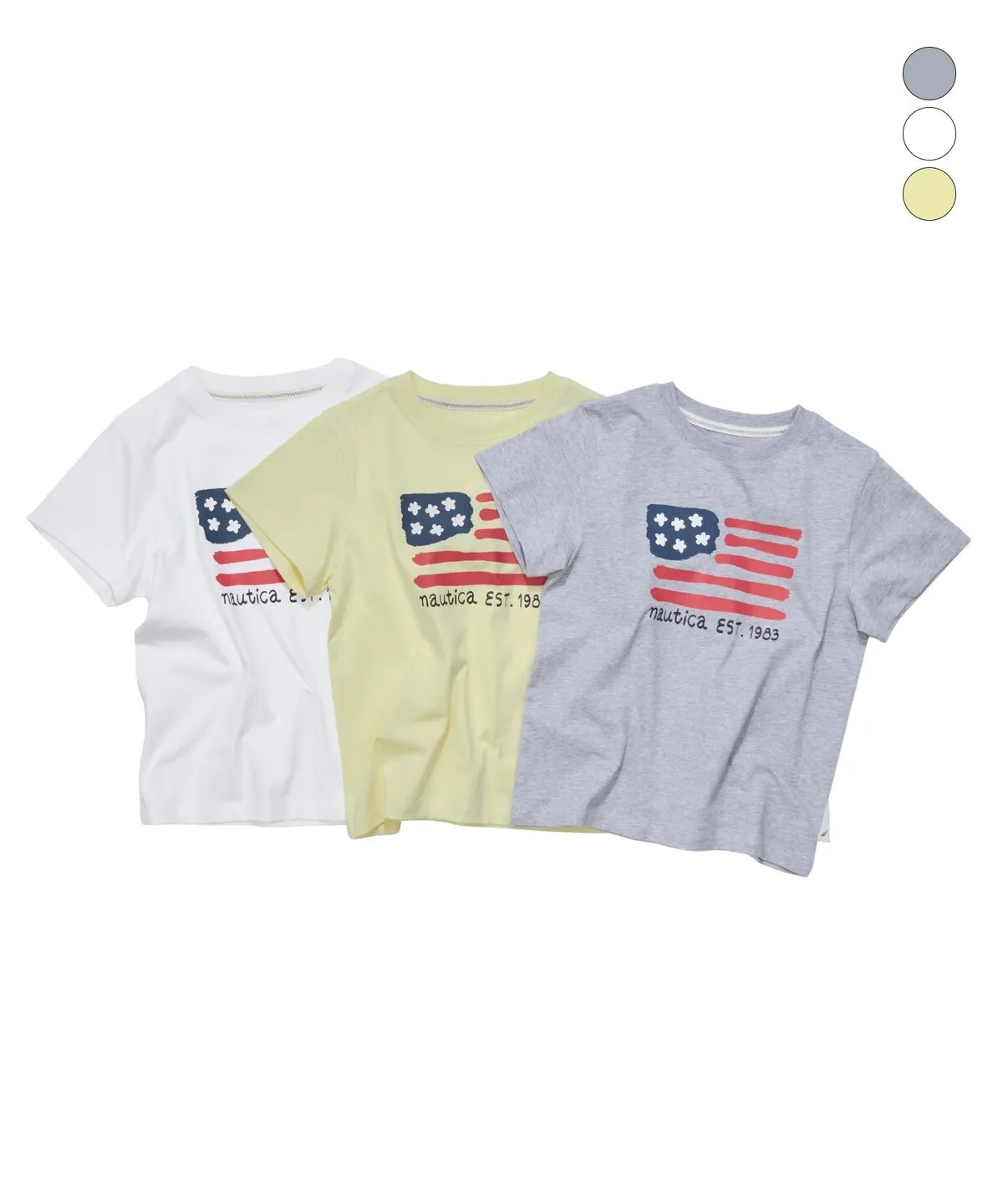 【OWN】NAUTICA 大LOGO 印花 短袖上衣 復古 美國 國旗 短版 春夏新品 26SS 女款 單一尺寸 灰色 白色 檸檬黃