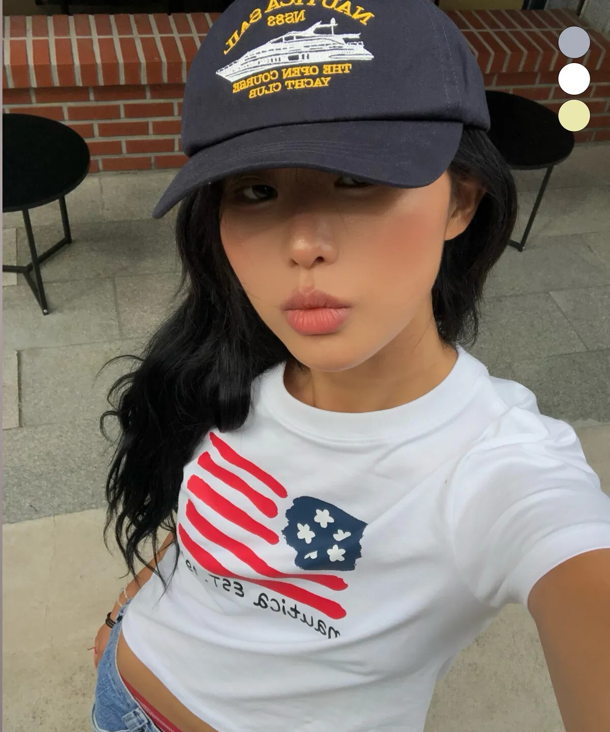 【OWN】NAUTICA 大LOGO 印花 短袖上衣 復古 美國 國旗 短版 春夏新品 26SS 女款 單一尺寸 灰色 白色 檸檬黃