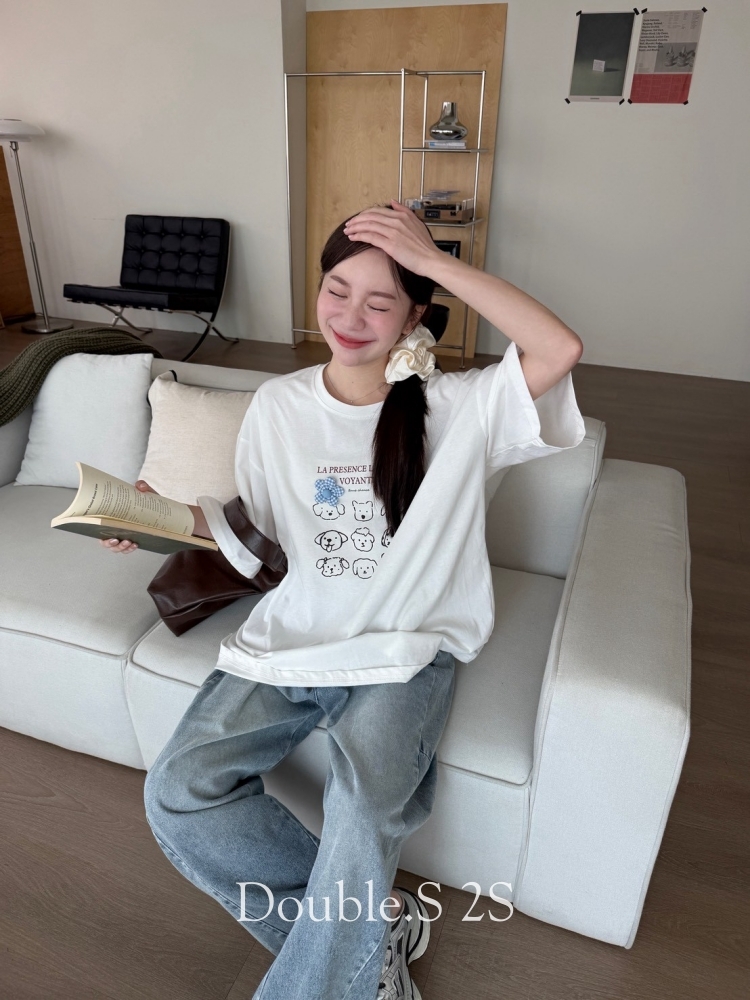 立體小花!狗狗tee*2色