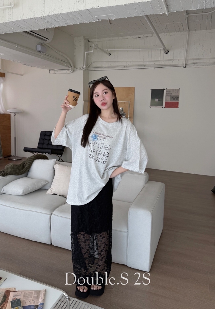 立體小花!狗狗tee*2色