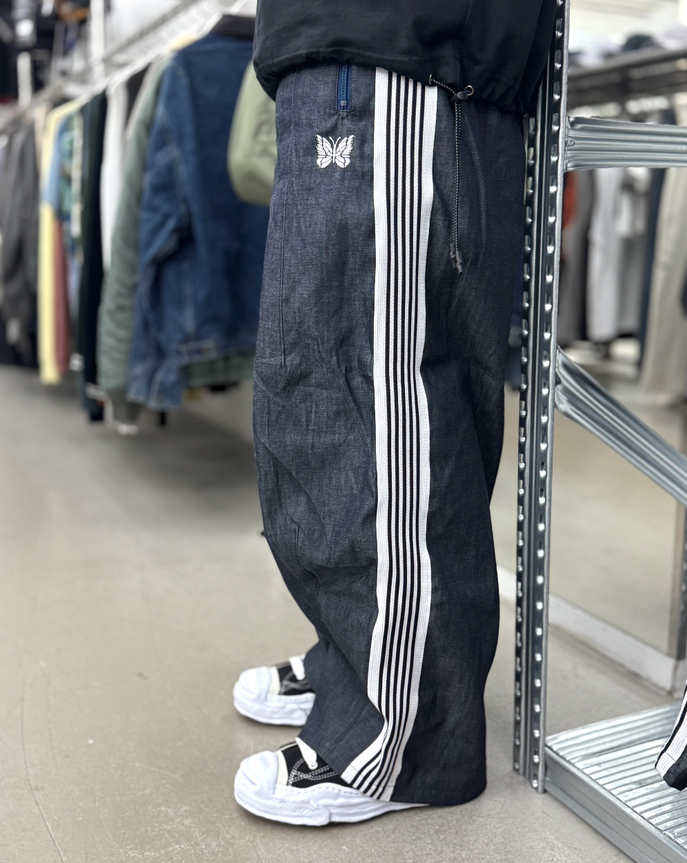 Needles x FREAK'S STORE H.D. Track Pants Denim - Indigo White | 1043-2024