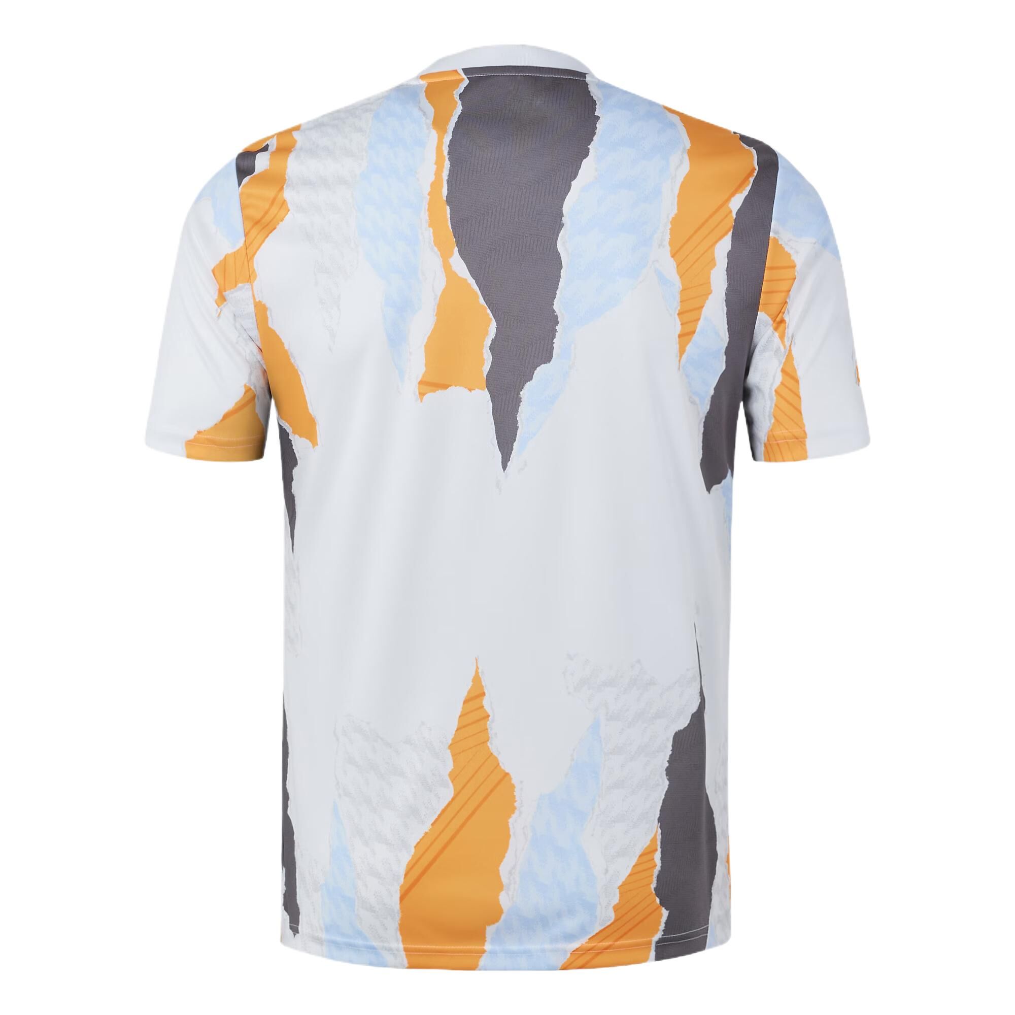 【代購】Adidas Real Madrid REAL PRESHI Soccer Jersey Men's White/Deep Orange Yellow/Charcoal Gray/Glossy Finish Blue JJ3493