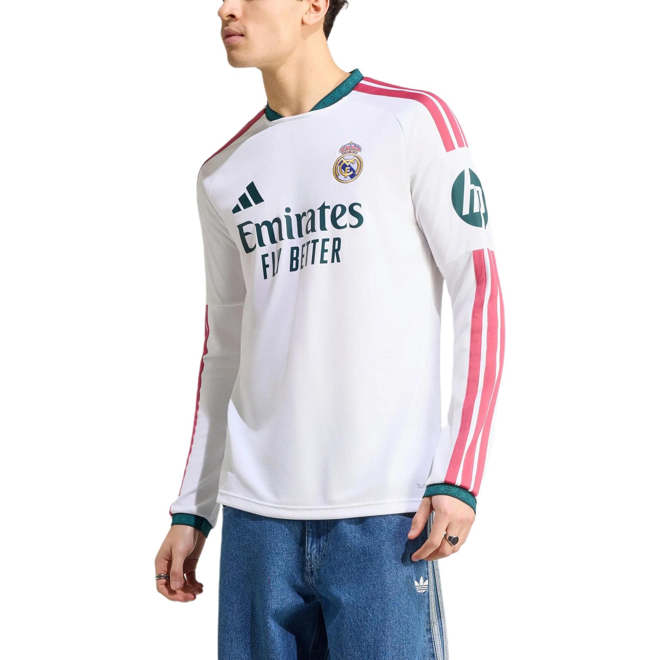【代購】Adidas Real Madrid Soccer Jerseys Men's White/Pink/Green Moderate Straight Fit KC3952