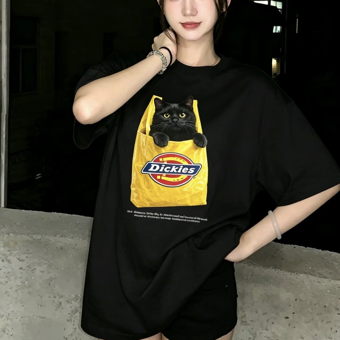【代購】Dickies 黑貓購物袋趣味印花短袖 T恤 男女同款