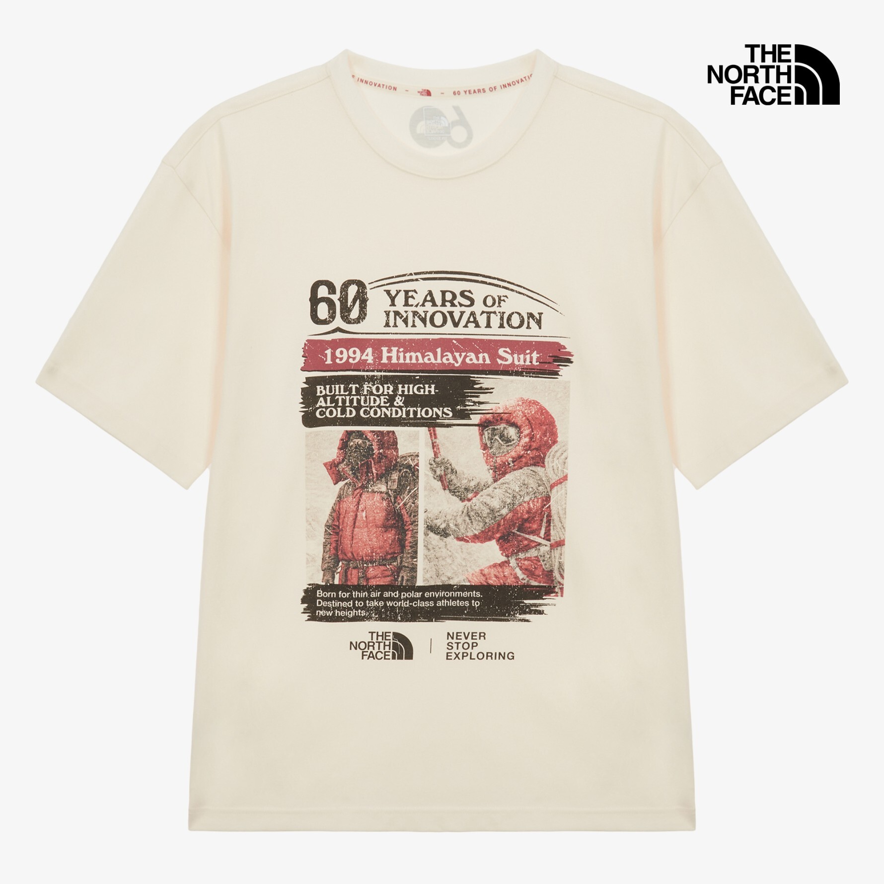 【代購/60週年限定】 TNF 26SS 60TH 復古紀念圖案短袖 T 恤 兩色 寬鬆落肩 NT7US88