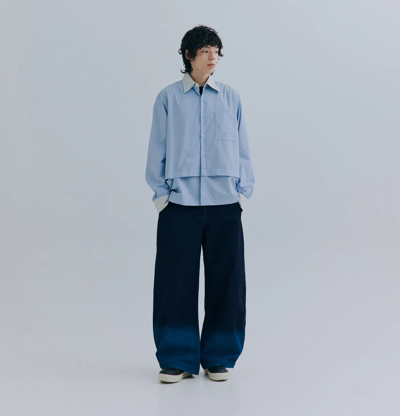 MELSIGN｜Detachable Panel Shirt (Blue)