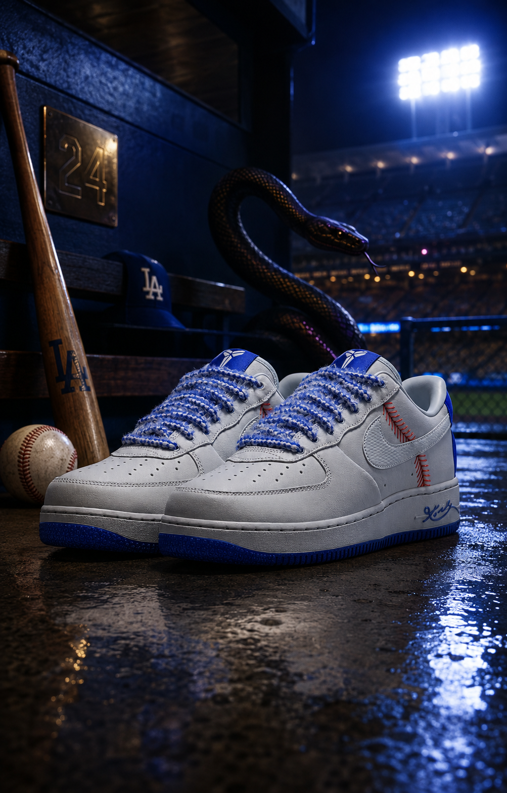 Kobe Bryant x Nike Air Force 1 Low Protro"Dodgers"  AF1 科比 道奇 8號 棒球 縫線 灰藍 IQ3920001