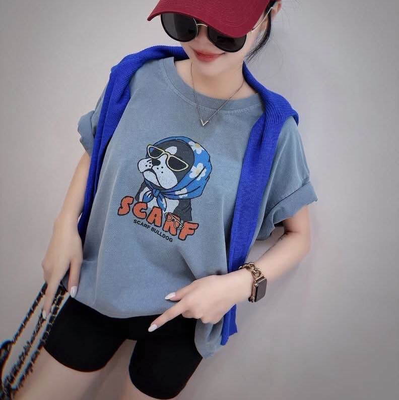 【美式鬥牛狗狗復古洗水棉tee】（現貨）
