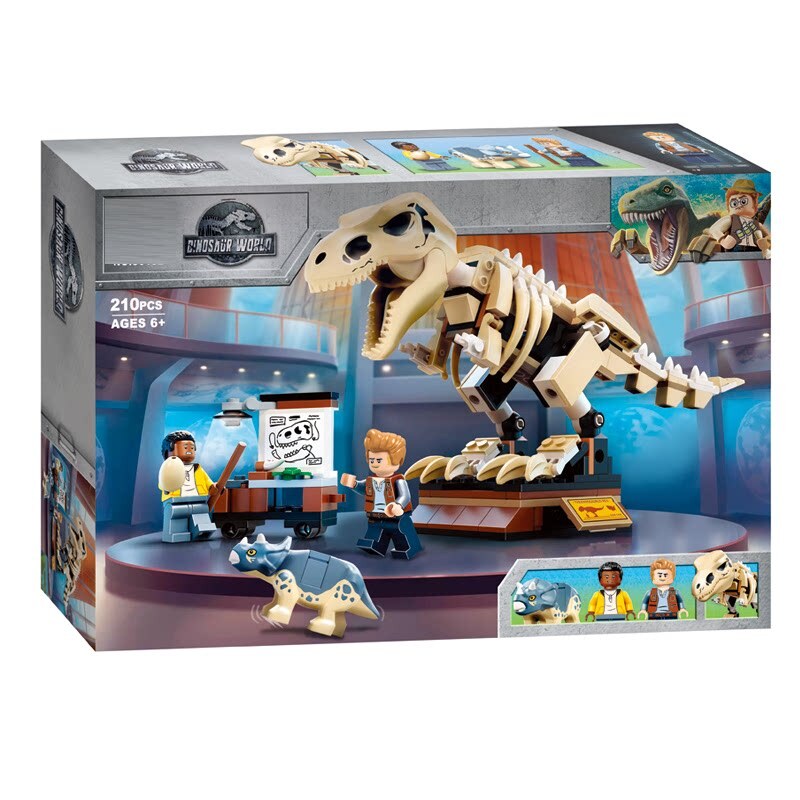Jurassic World T. Rex Dinosaur Fossil Exhibition Building Set Fit Lego NO BOX NA010