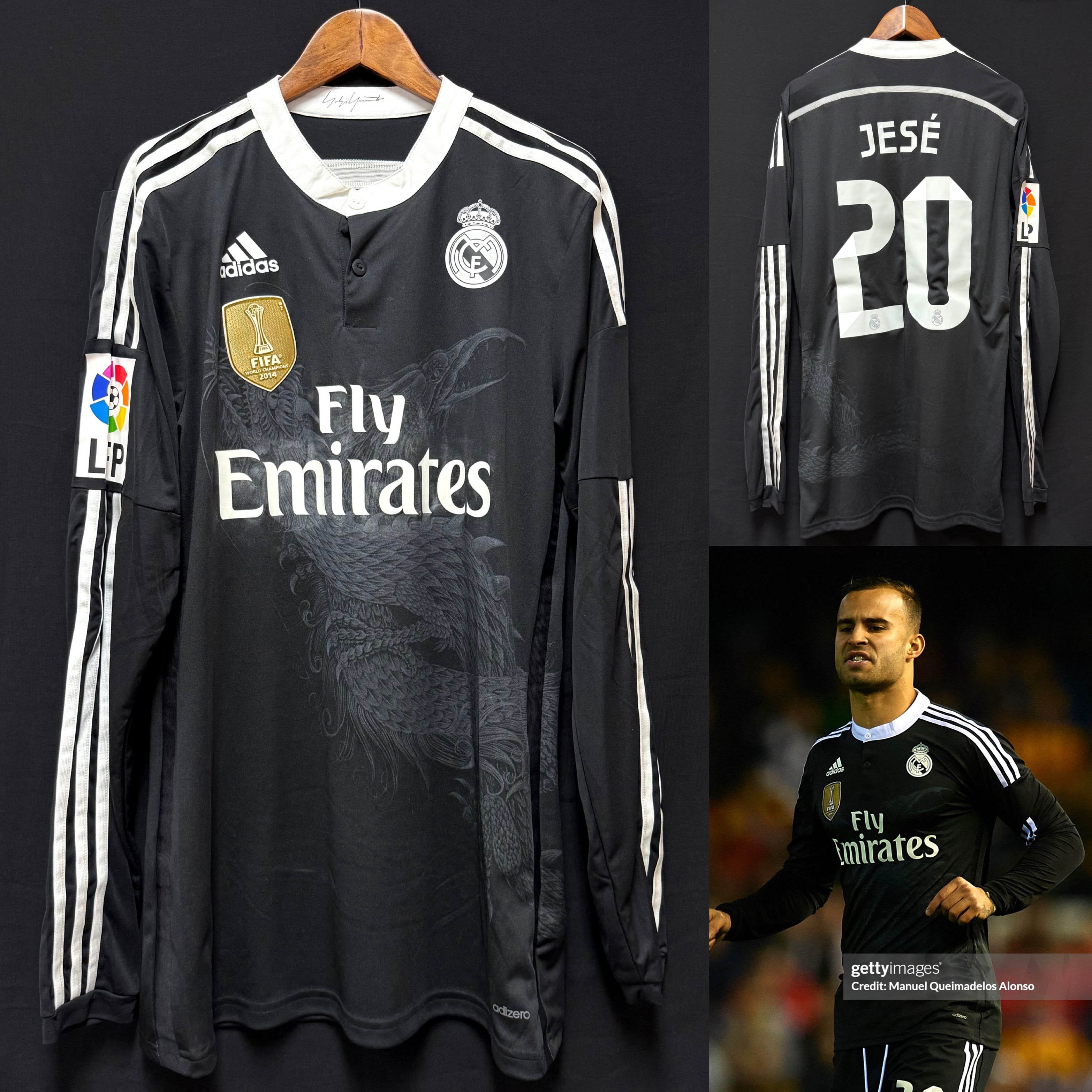 (Match Issue) Real Madrid 2014-2015 Adidas x Y3 L/S Third Match Issue Shirt #20 JESE