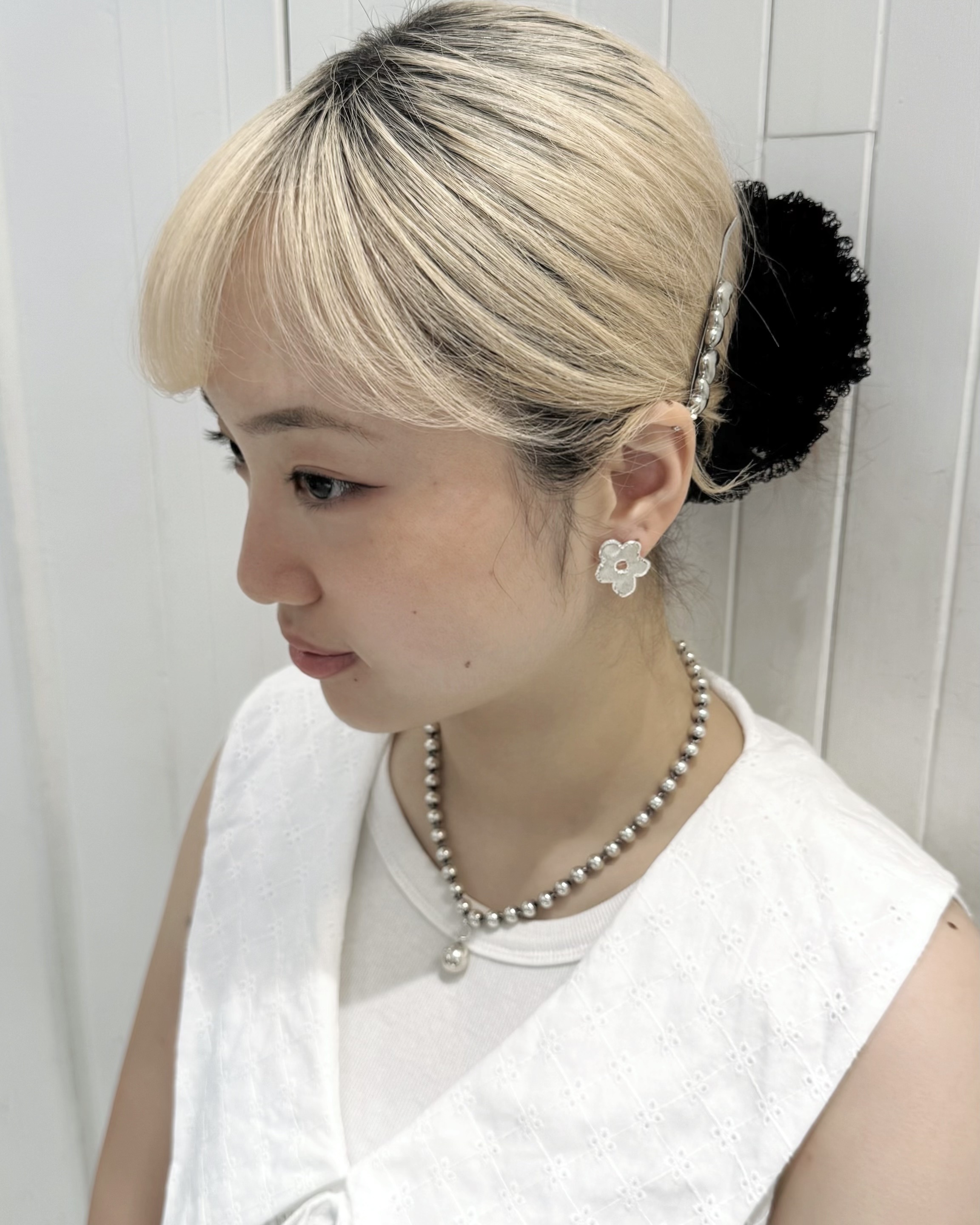 925sliver 不規則質感花朵耳環