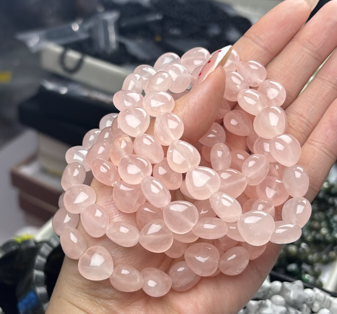 260815- C22 西柚粉晶心心切割手串