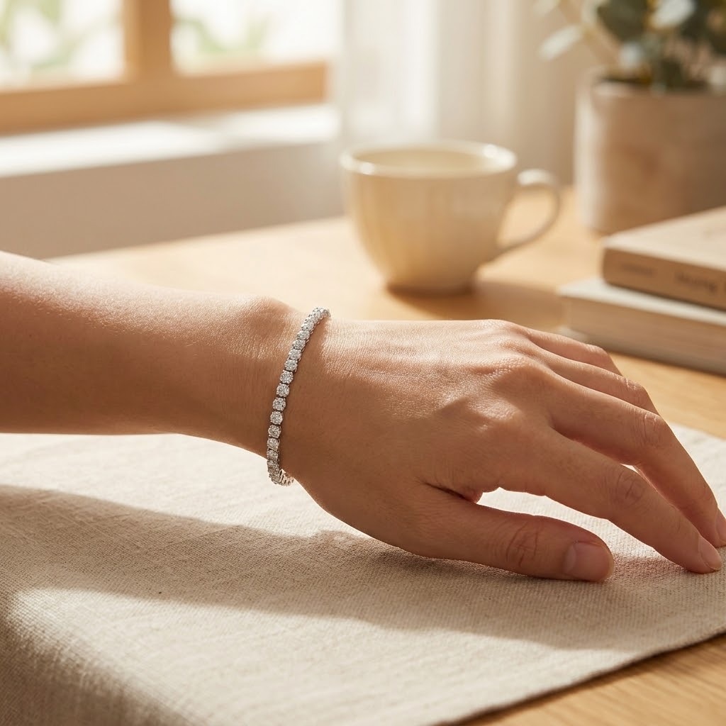 18K White Gold 4.48ct Diamond Bracelet