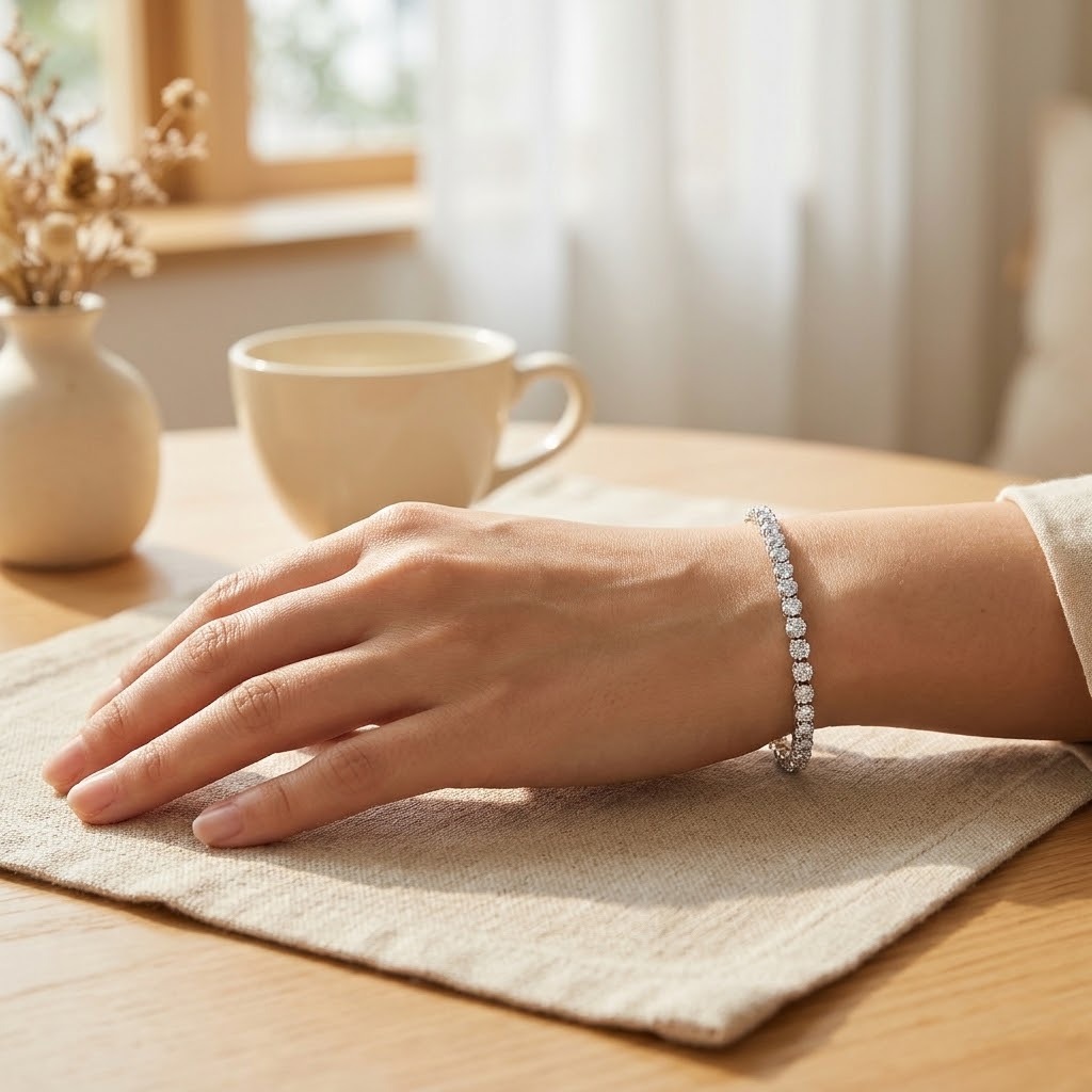 18K White Gold 3.43ct Diamond Bracelet