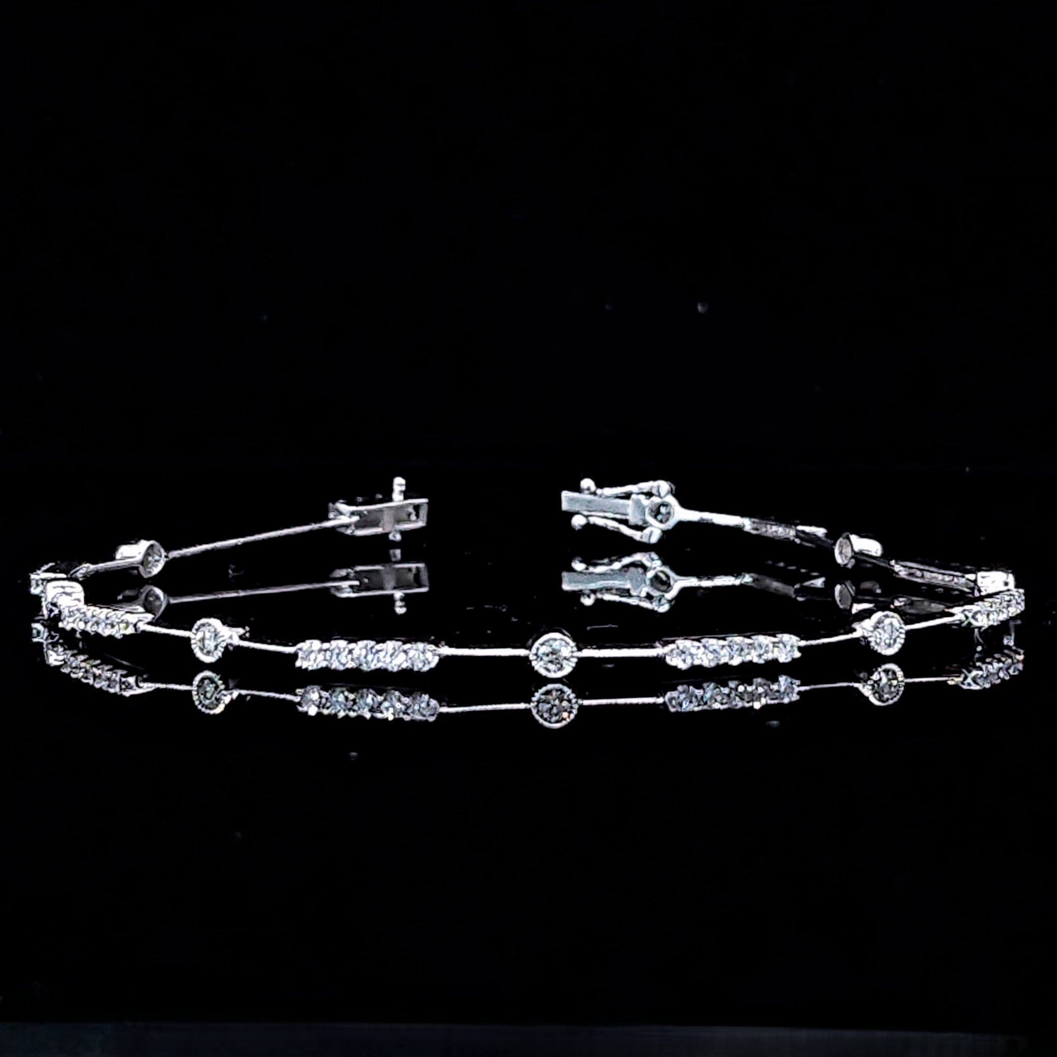 18K White Gold 1.02ct Diamond Bracelet