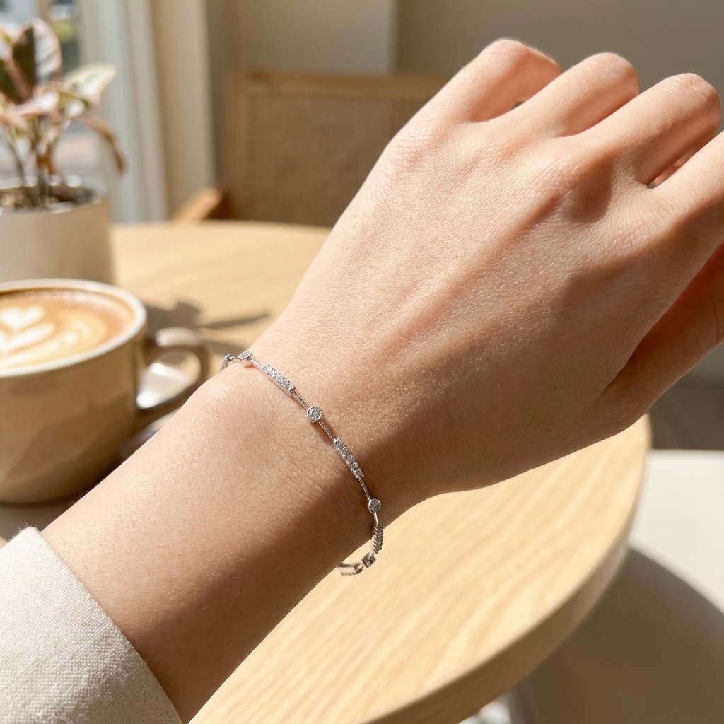 18K White Gold 1.02ct Diamond Bracelet