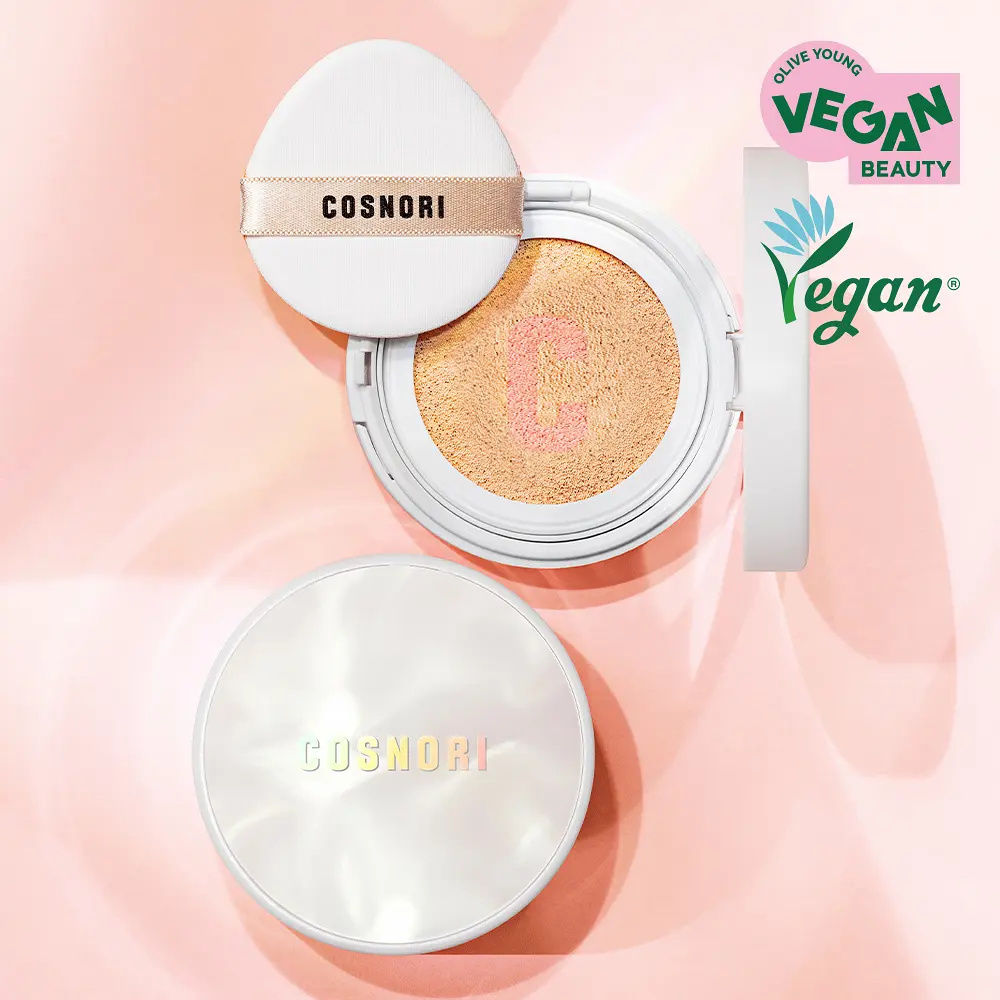 COSNORI 櫻花純素水光提亮氣墊粉底 附補充裝