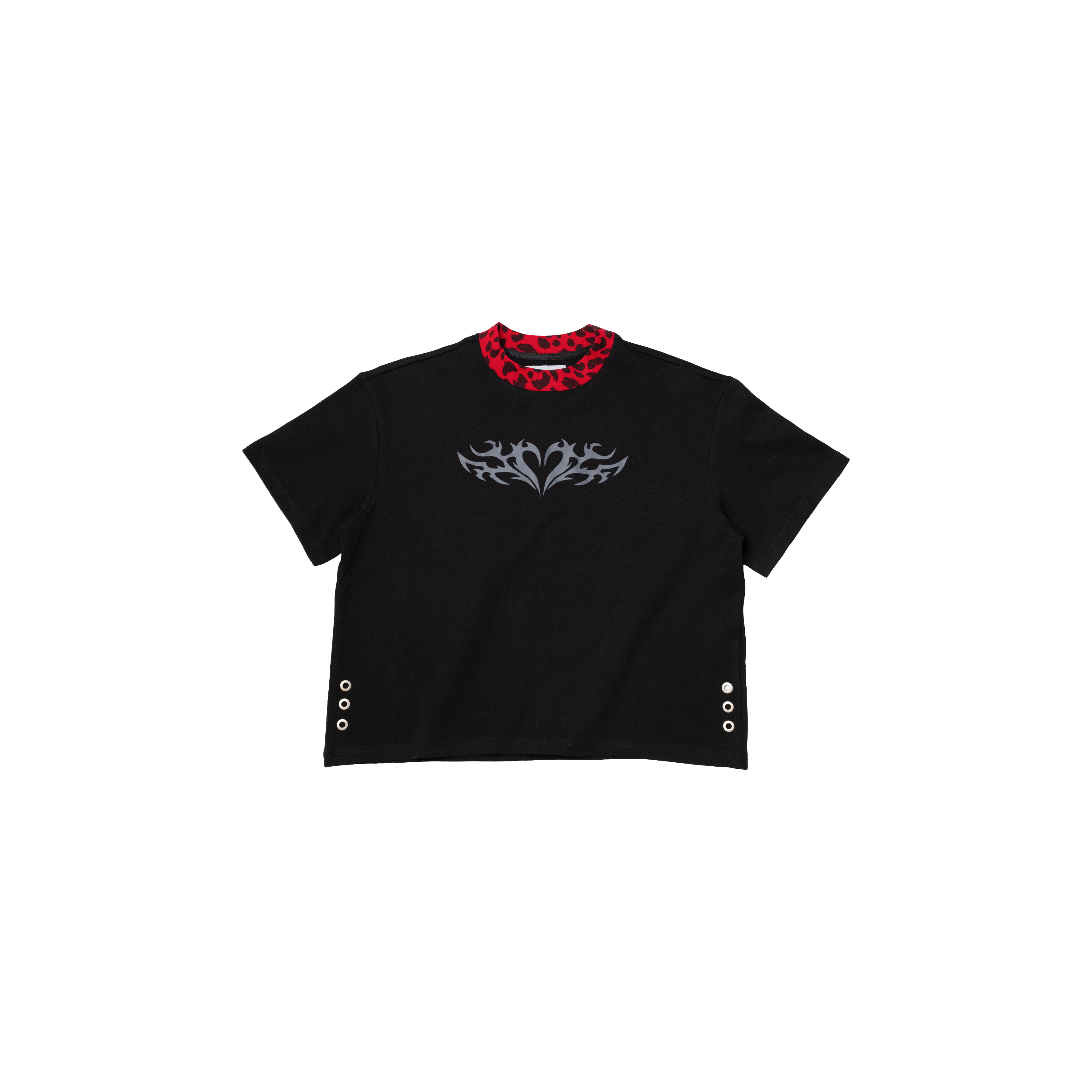 Fashion Killia REBEL STAR LEOPARD TEE 紅豹紋 滾邊 短T 短袖