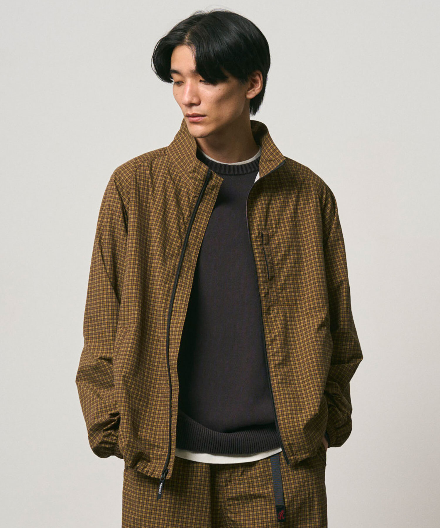 GRAMICCI｜MINI CHE NYLON JACKET"BROWNCHECK"