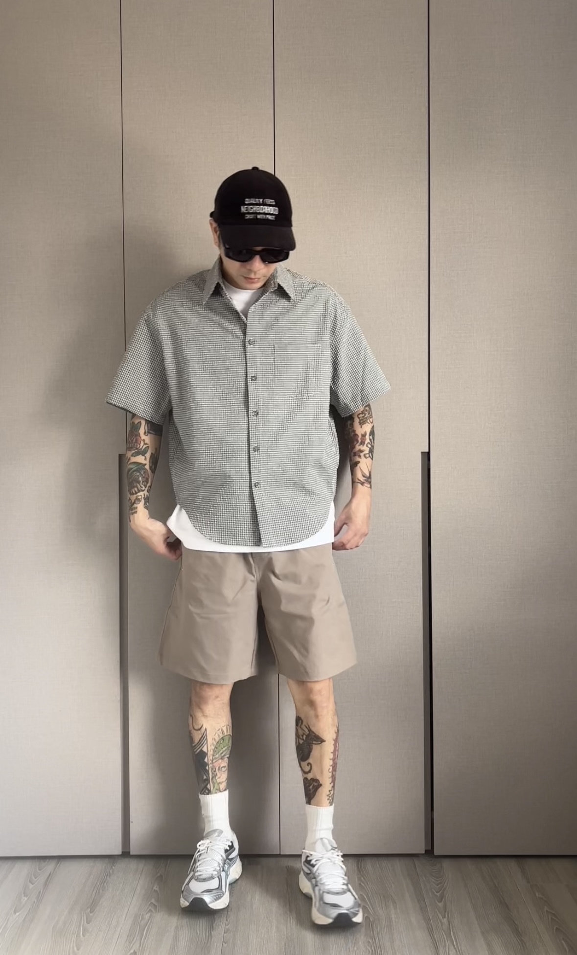泡泡棉格紋襯衫