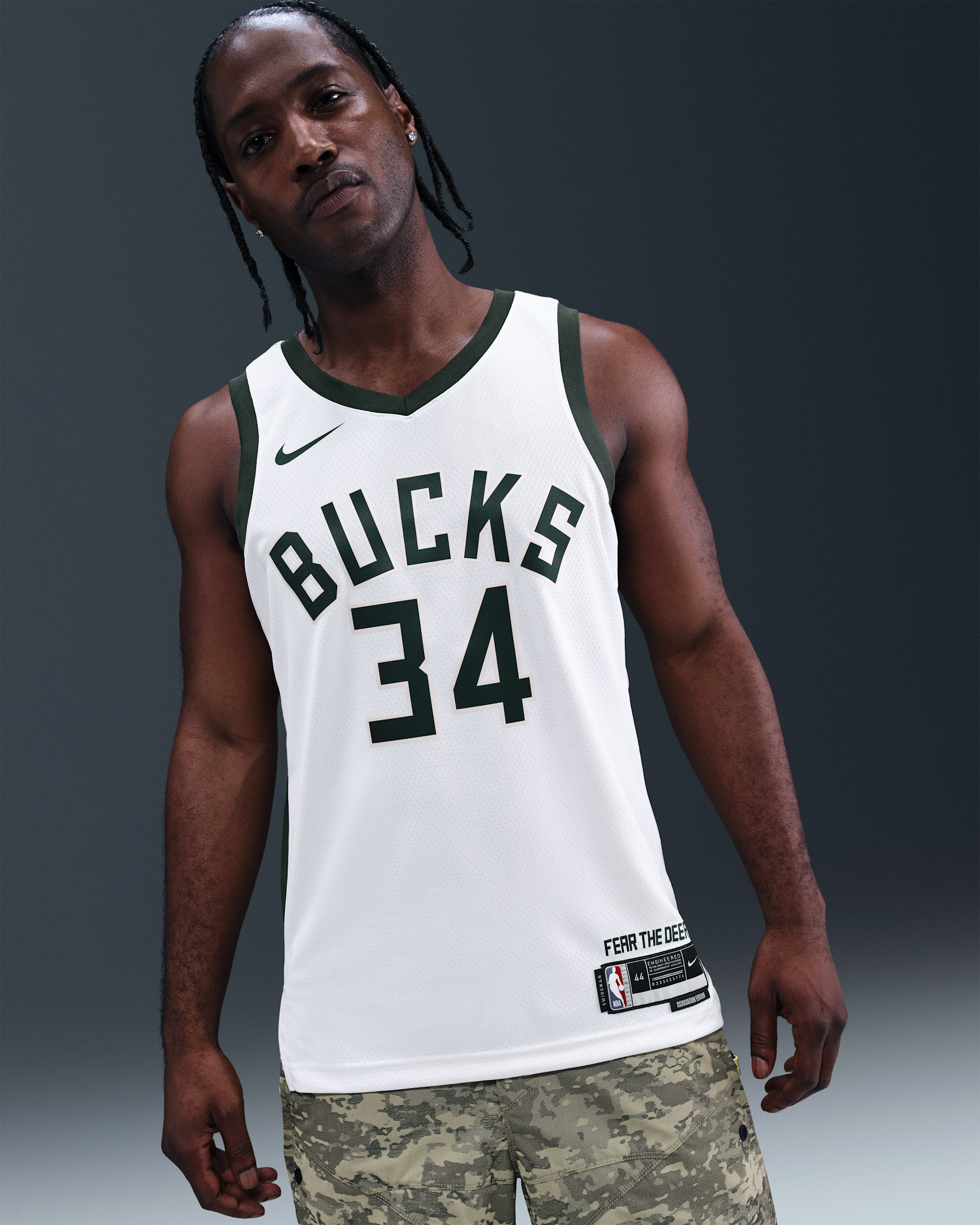 Nike Milwaukee Bucks Association Edition Swingman Jersey - 34 Antetokounmpo