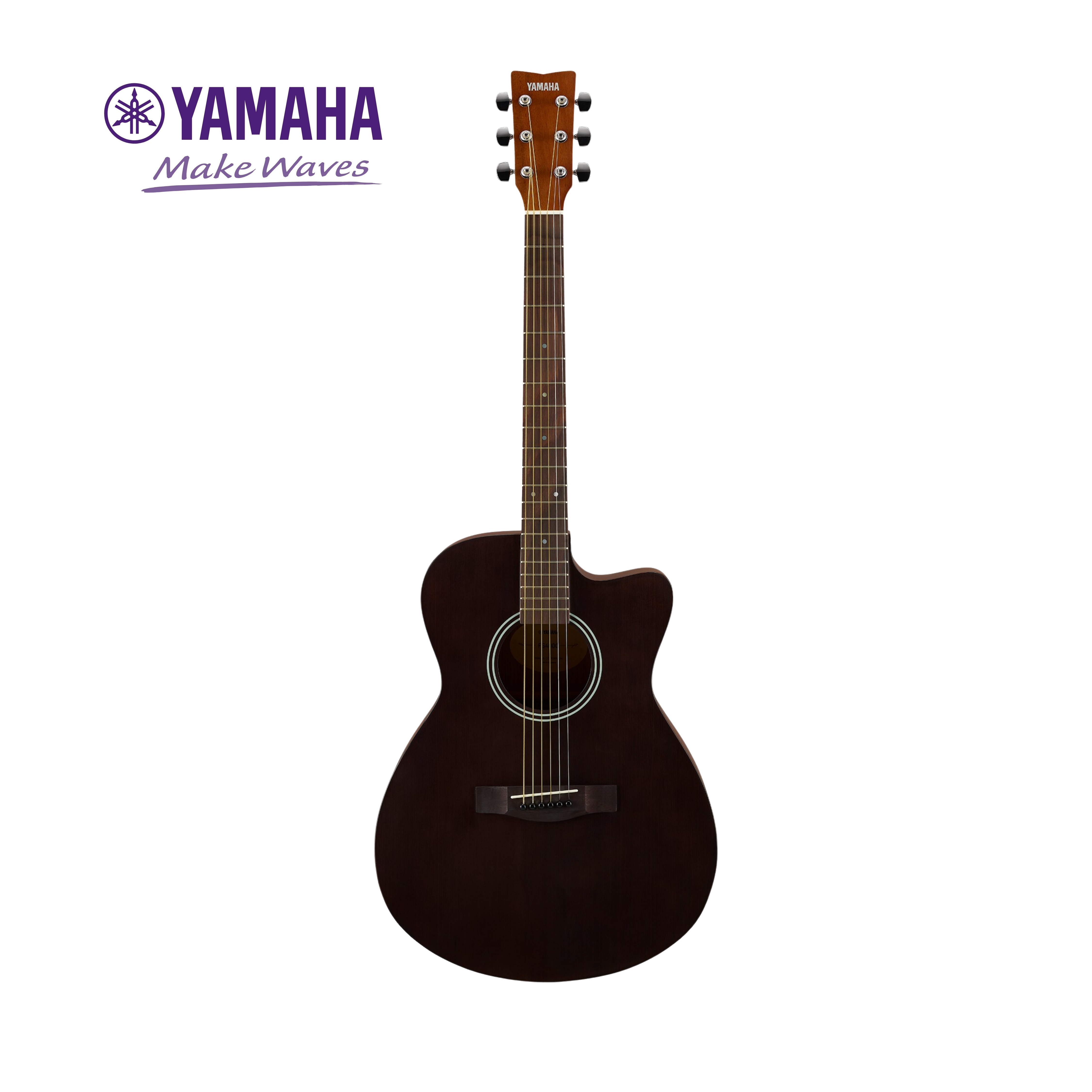 YAMAHA F系列 FS400C 木吉他 煙燻黑色/原木色 雲杉木合板 缺角 附琴袋