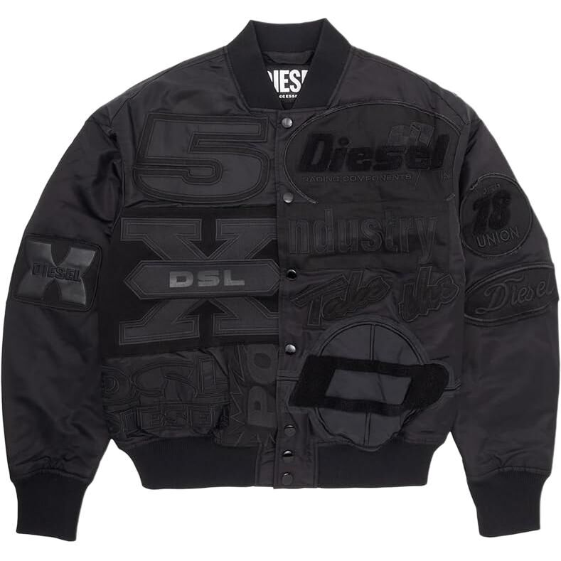 【代購】DIESEL SS25 Baseball Jacket Men's Black A04982RBBAG-9XX