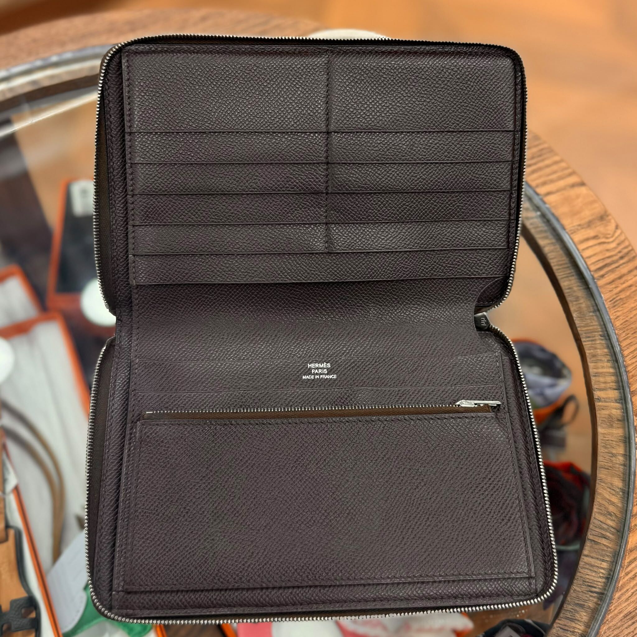 90%NEW USED HERMES AZAP COMBINED LONG WALLET EPSOM 棕色 口 L #愛馬仕長銀包 #手拿包 #護照套
