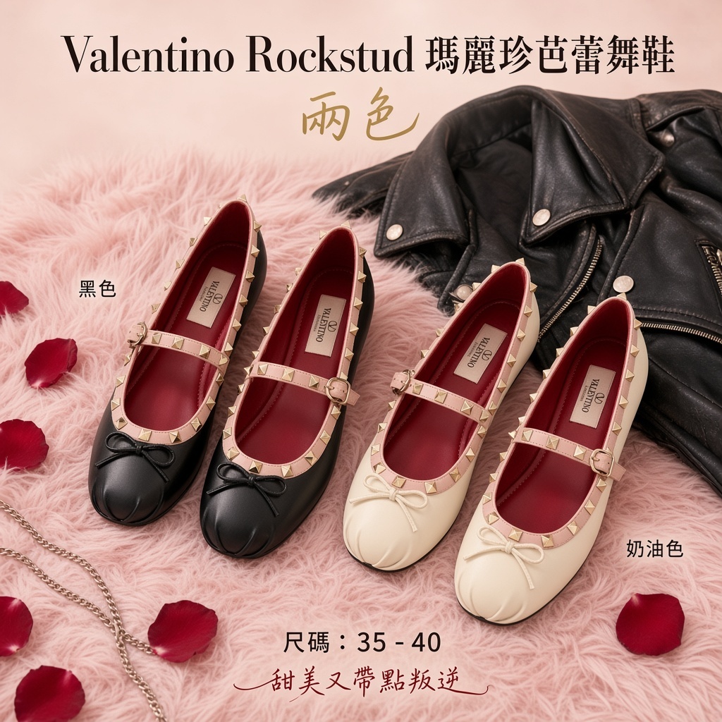 Valentino Rockstud 瑪麗珍芭蕾舞鞋
