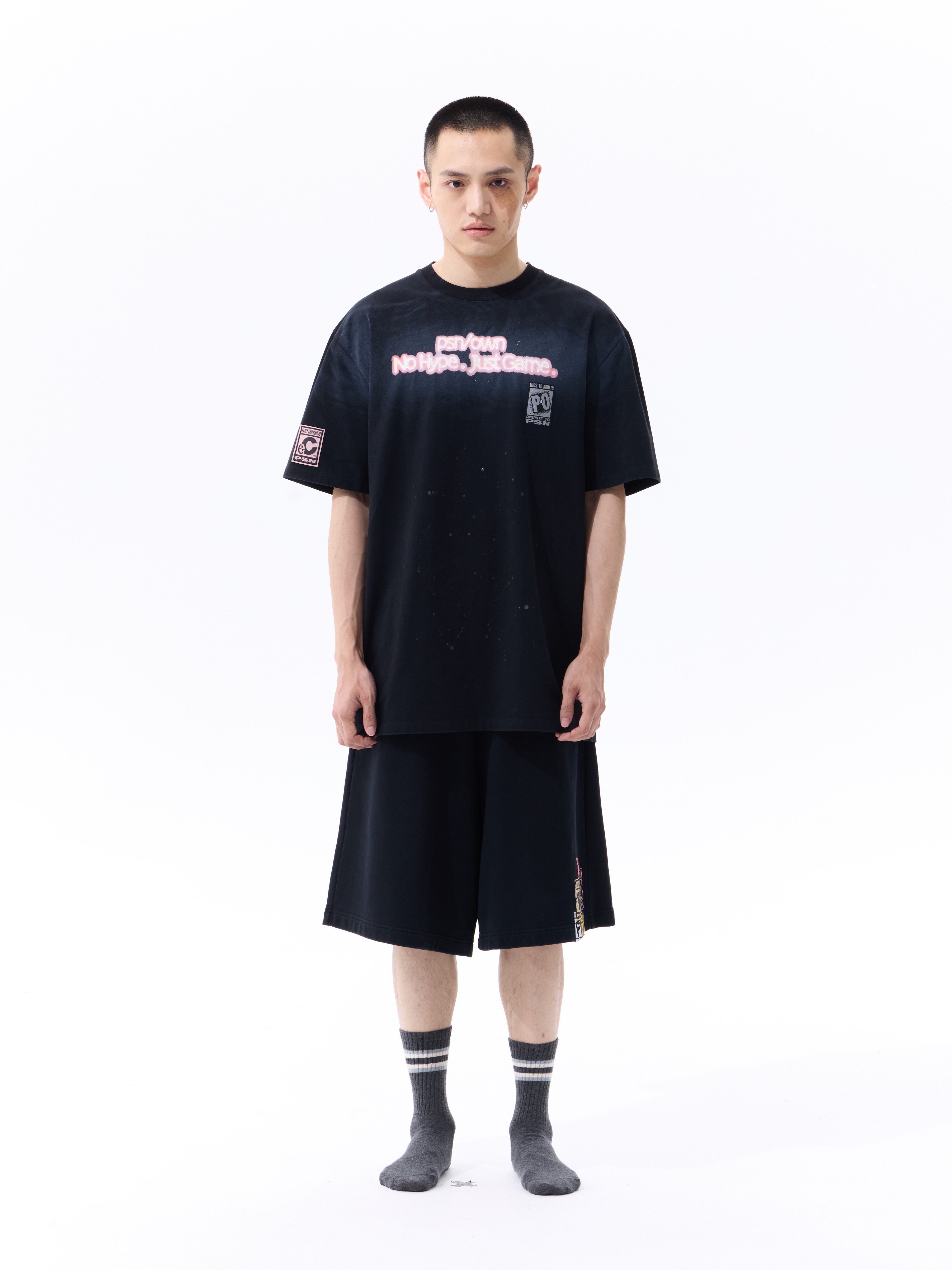 PSN/OWN 滿版裂紋字體標語 寬鬆短袖 T NO HYPE TEE P/O-SS26-1009