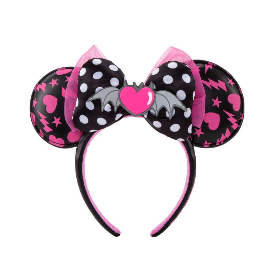 2026 萬聖節限定 米奇 Mickey 與好友們 鬼馬搖滾樂隊系列 米妮 Minnie 點點 蝴蝶結 立體耳朵 造型 髮圈 髮箍 -香港迪士尼樂園