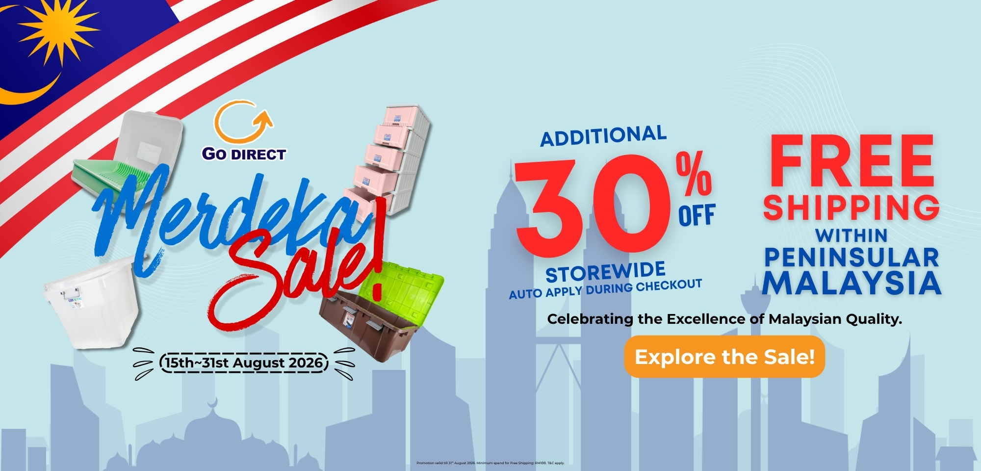 Go Direct Merdeka Sale – Up to 30% OFF Storewide with Free Shipping.