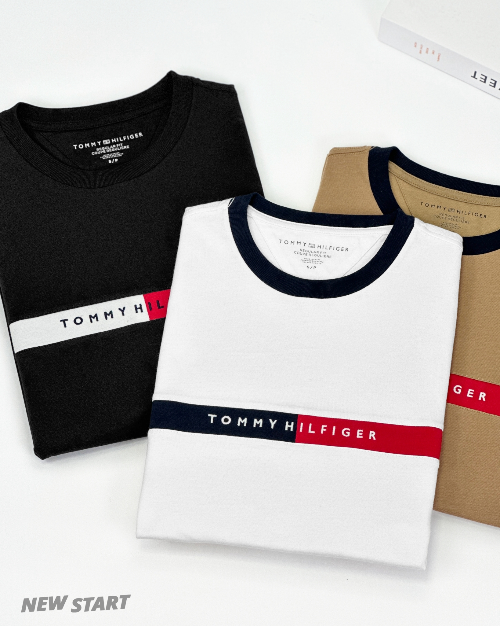 Tommy Hilfiger 雙色橫條電繡字母 短袖上衣 短T