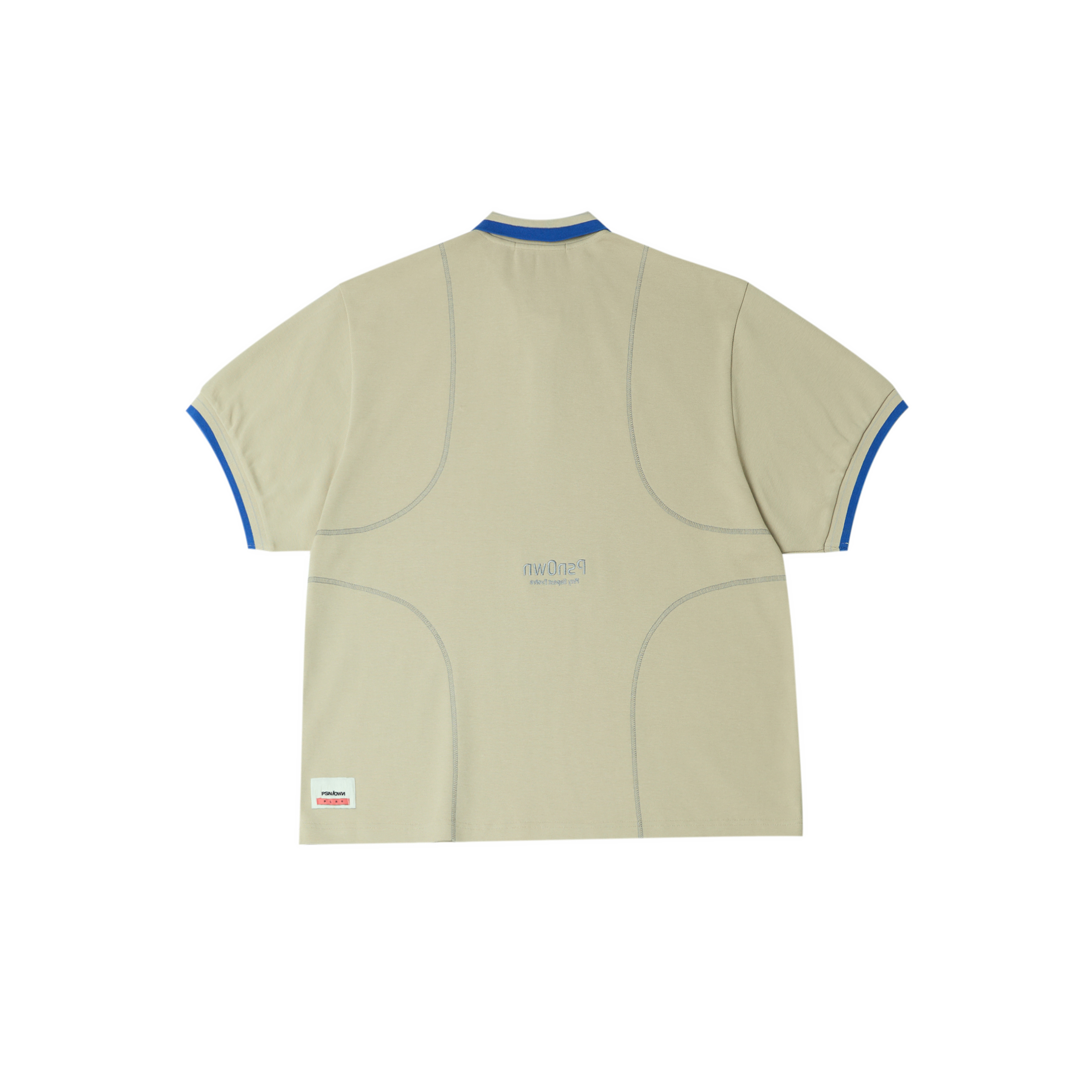 PSN/OWN 反車線拼接 刺繡小Logo 撞色立領短袖襯衫 POLO TEE P/O-SS26-1012
