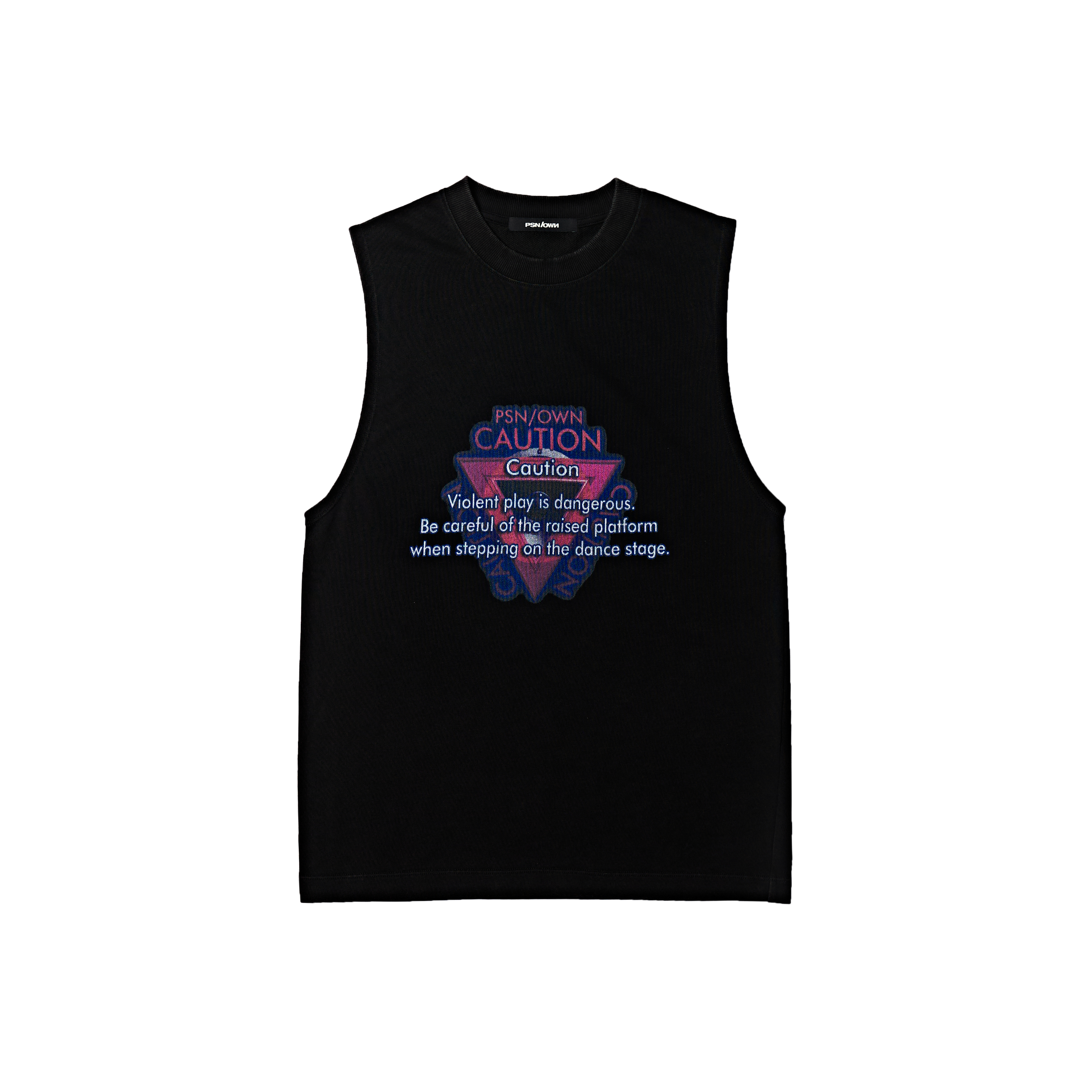 PSN/OWN 雙面標語印花 水洗無袖背心 WARNING SLEEVELESS TOP P/O-SS26-1015