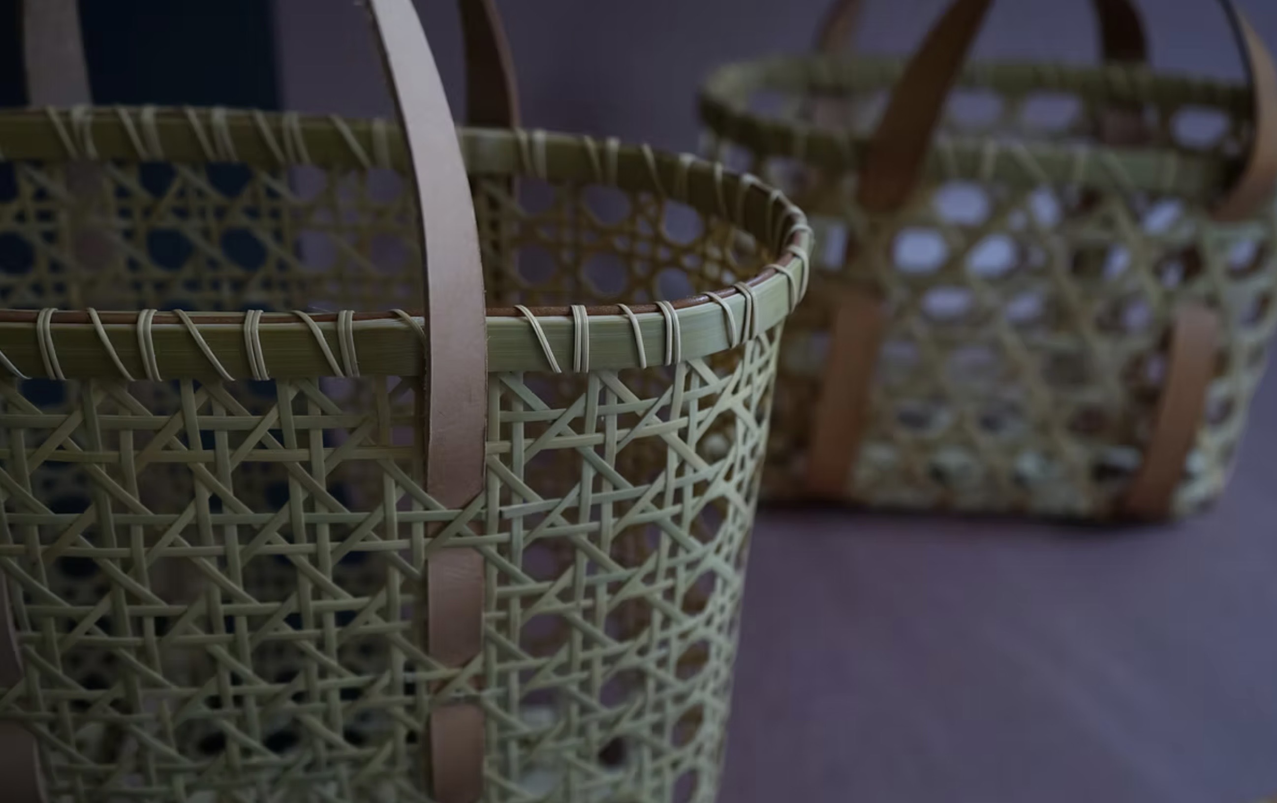 本質創作室 Essence Design&Craft｜竹革提籃｜原色
