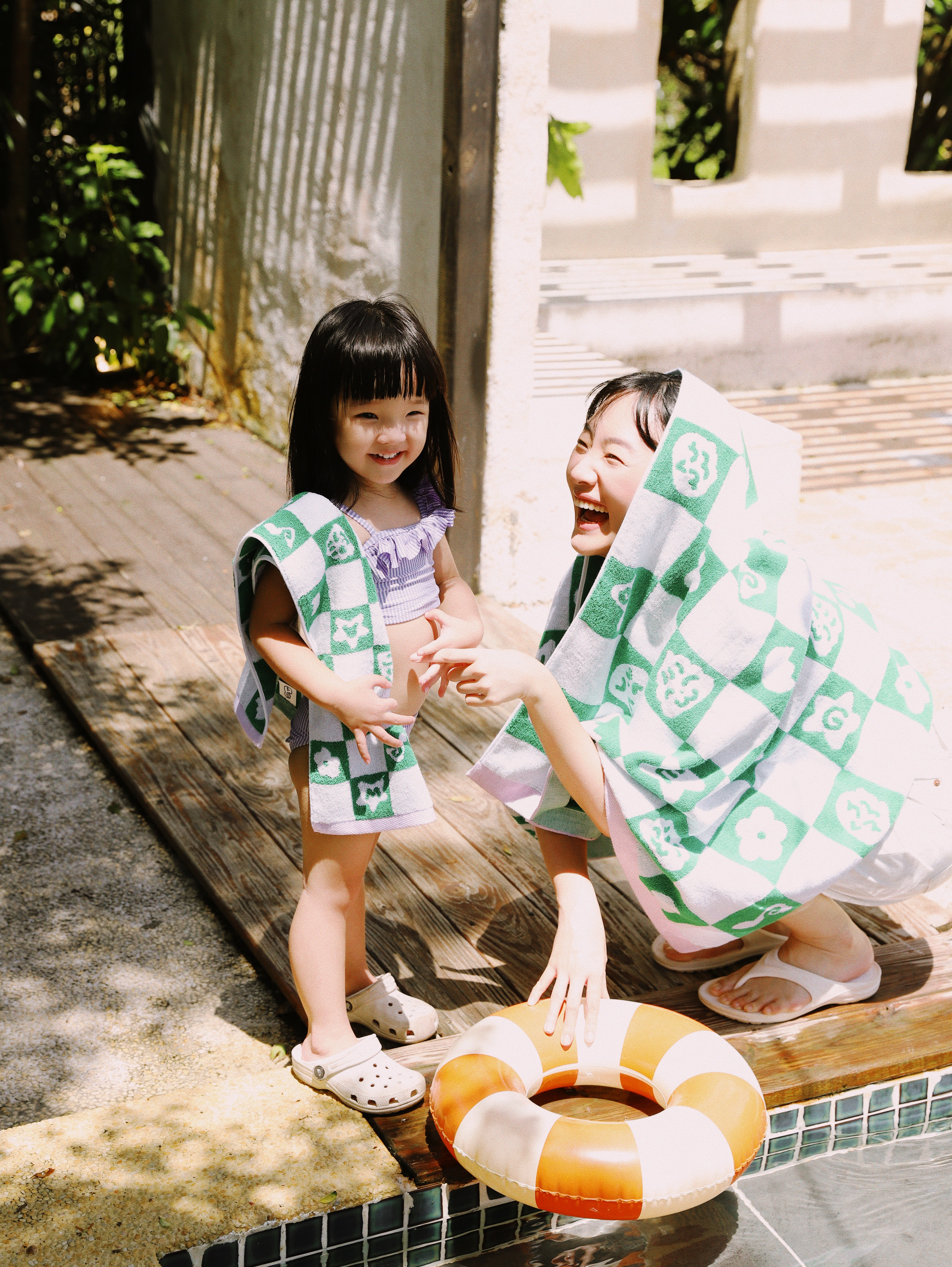 純棉格子毛巾
