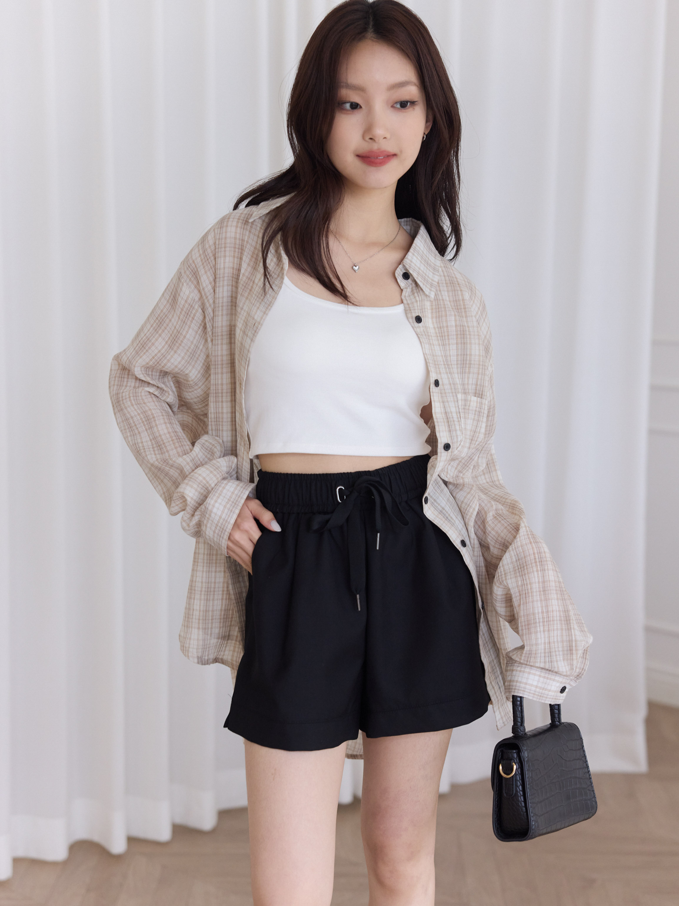 Casual Tie Detail A-Line Shorts