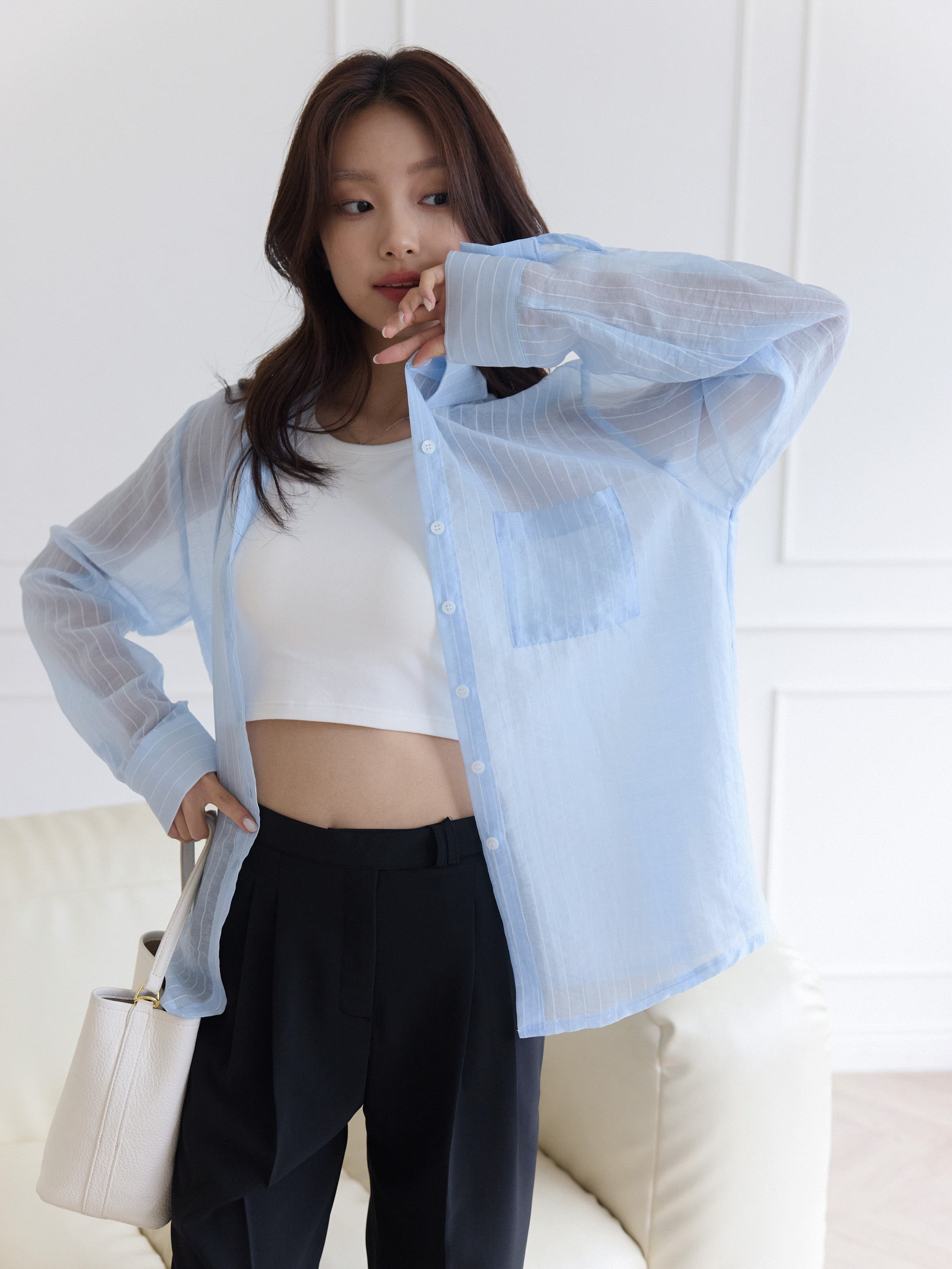 Fine Stripe Long Shirt