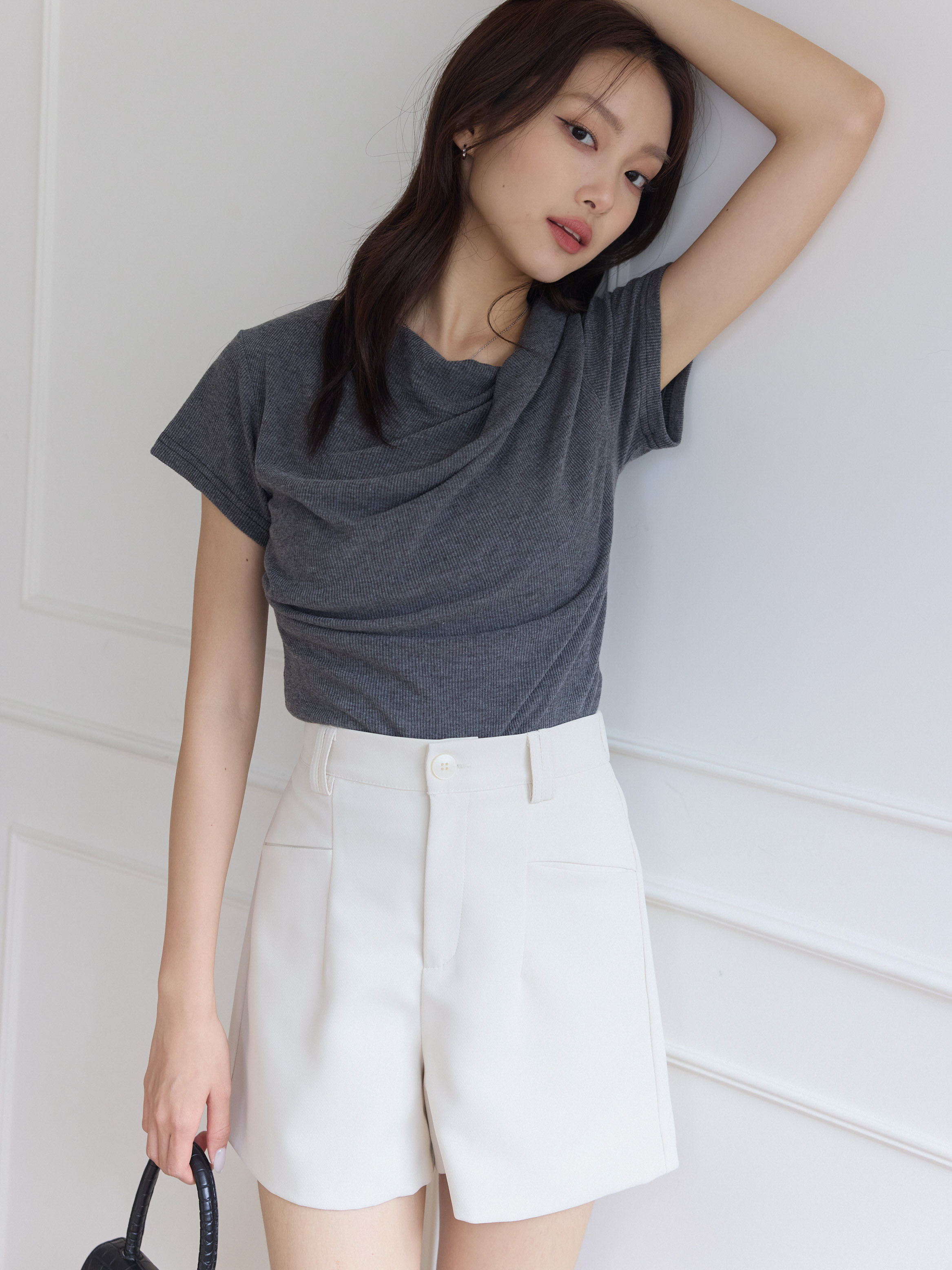 Asymmetrical Ruched Skin-Friendly Top