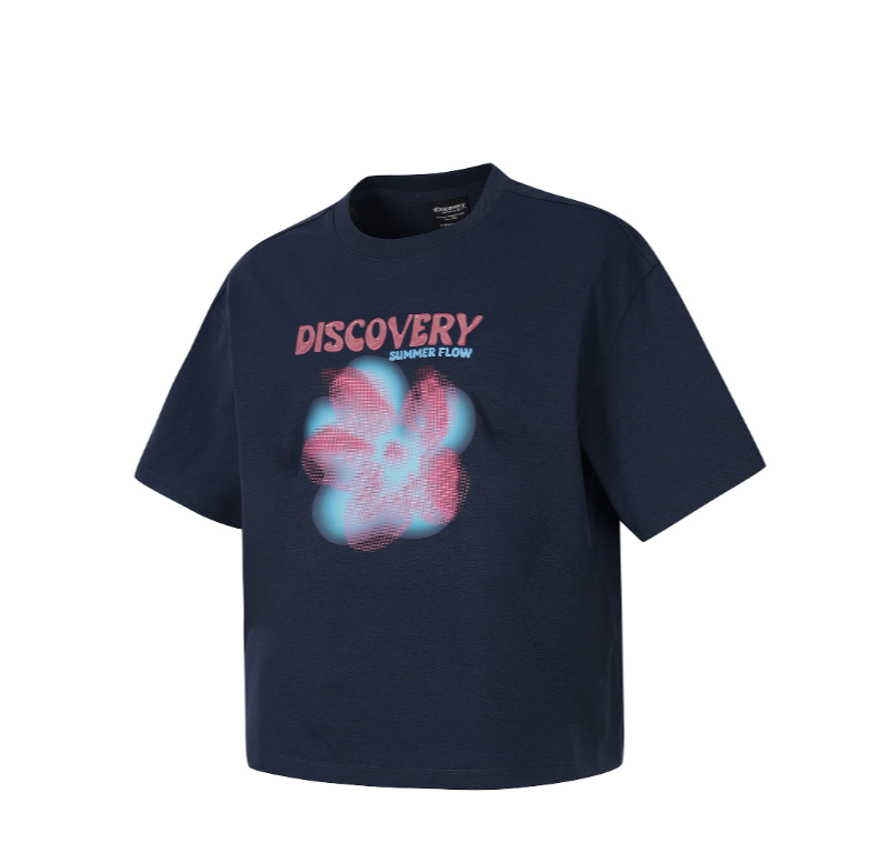 A15 Discovery Expedition 花花圖案短袖 T-Shirt - 深藍色｜DWRS9N063-NYD
