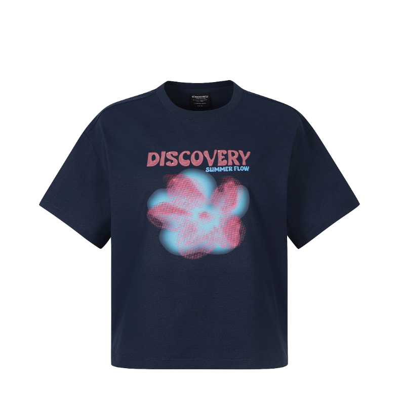 A15 Discovery Expedition 花花圖案短袖 T-Shirt - 深藍色｜DWRS9N063-NYD