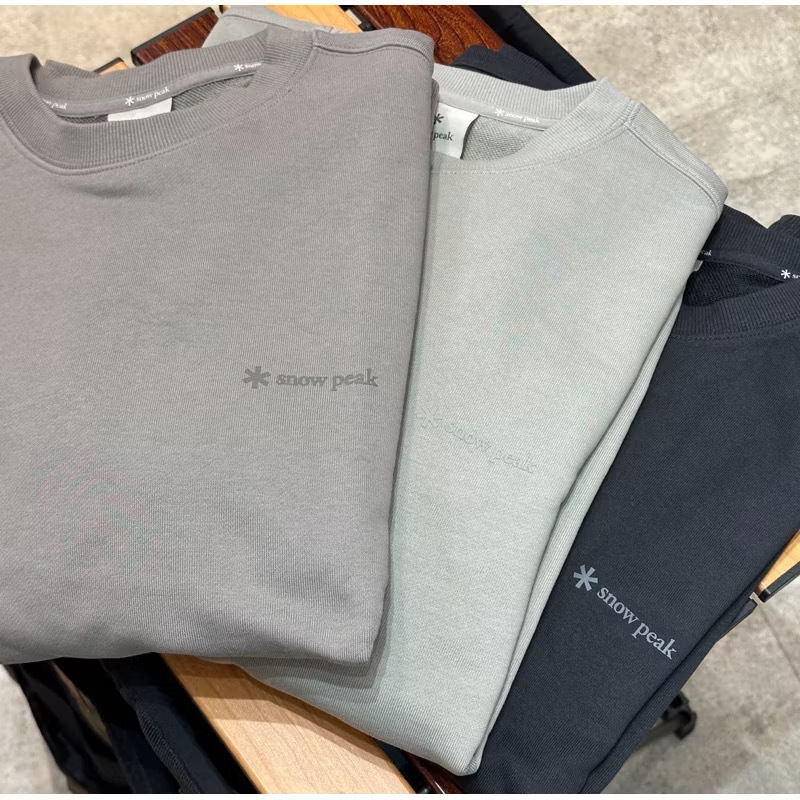 【零碼折扣】Snow Peak Land Essential Sweatshirt 袖口布標大學tee 長袖 S25SMFHT50
