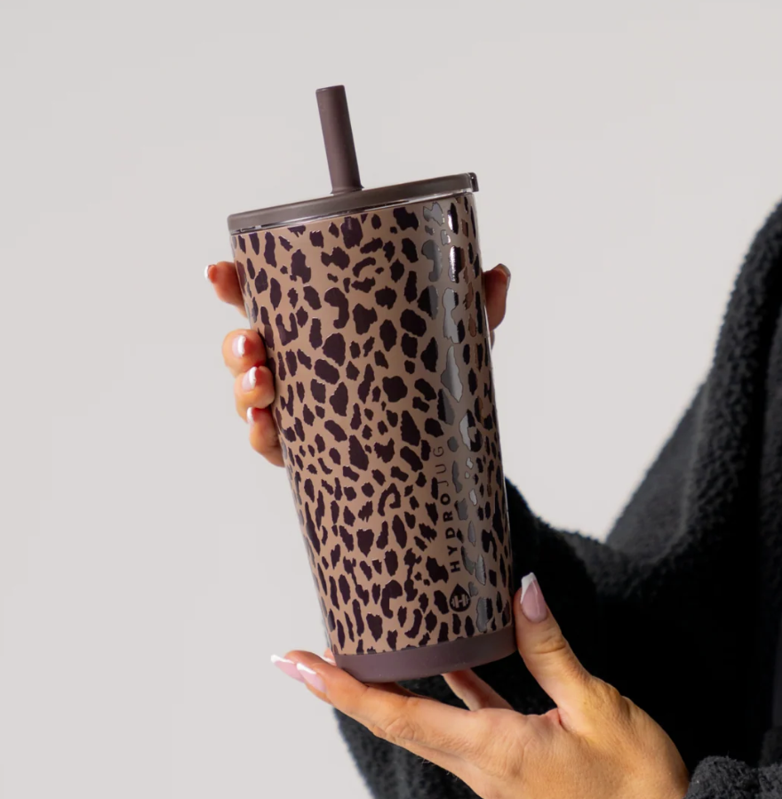 【限時】HYDROJUG 陶瓷內裡 豹紋 Tumbler 吸管喝水杯 (14/20oz 兩種尺寸)