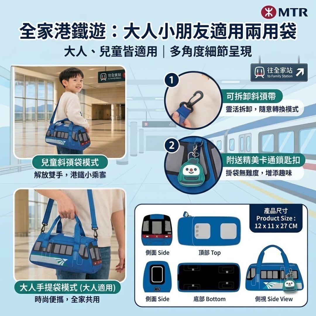 MTR 港鐵列車造型兩用袋 手挽袋/斜孭袋 - 機場快綫