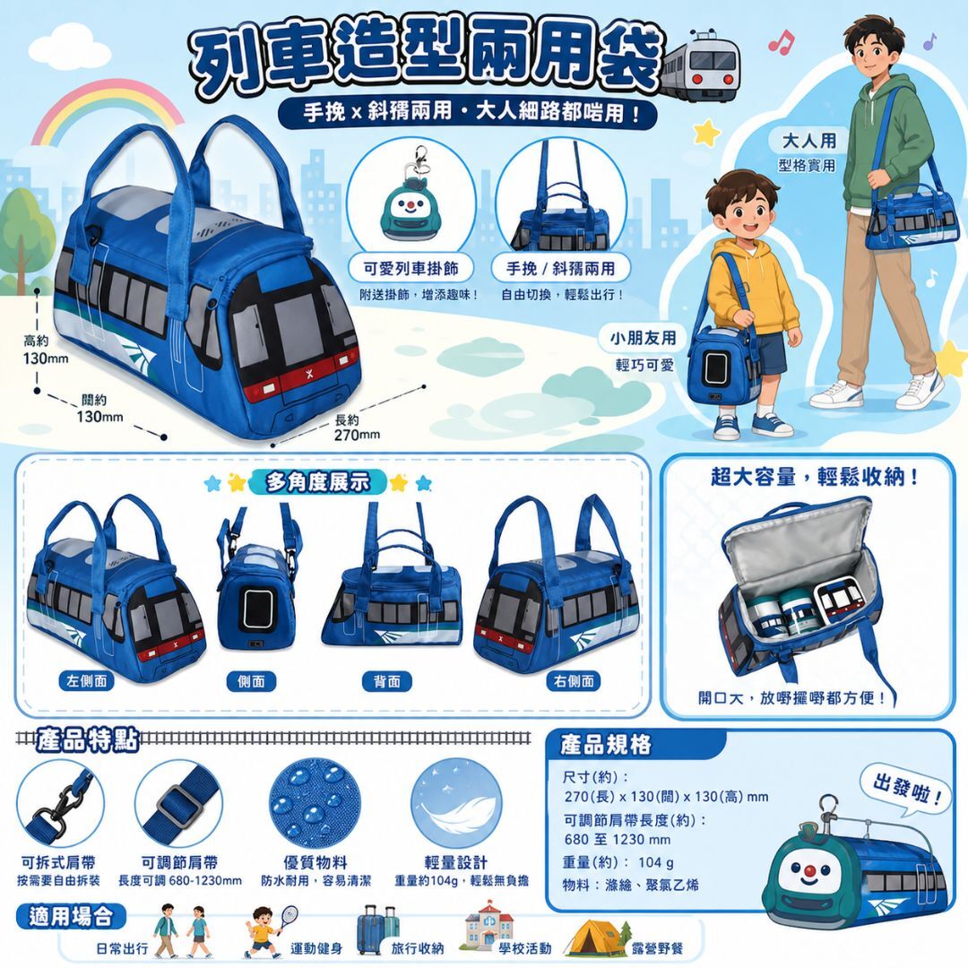 MTR 港鐵列車造型兩用袋 手挽袋/斜孭袋 - 機場快綫