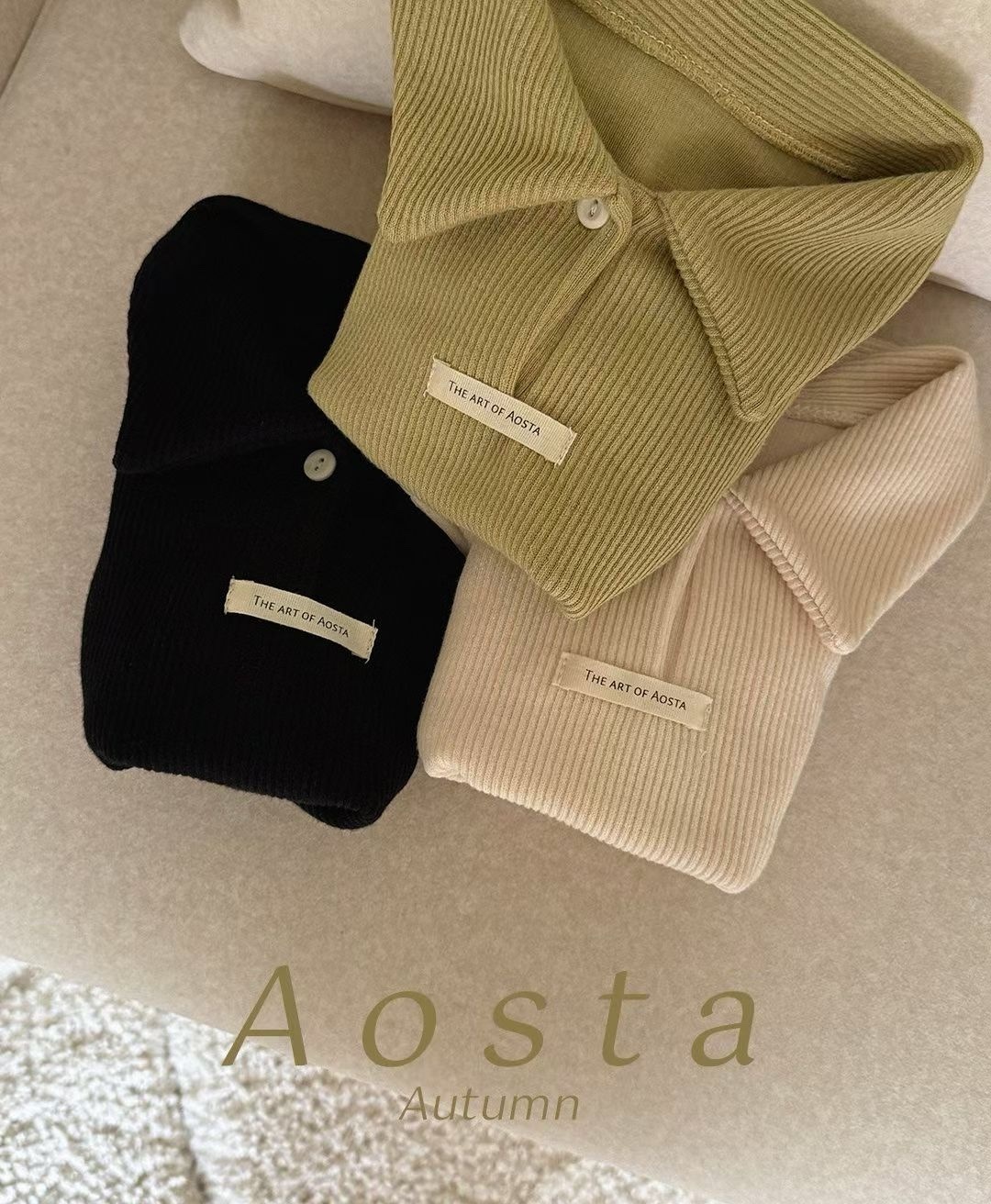 AOSTA Mulmul Collar Tee