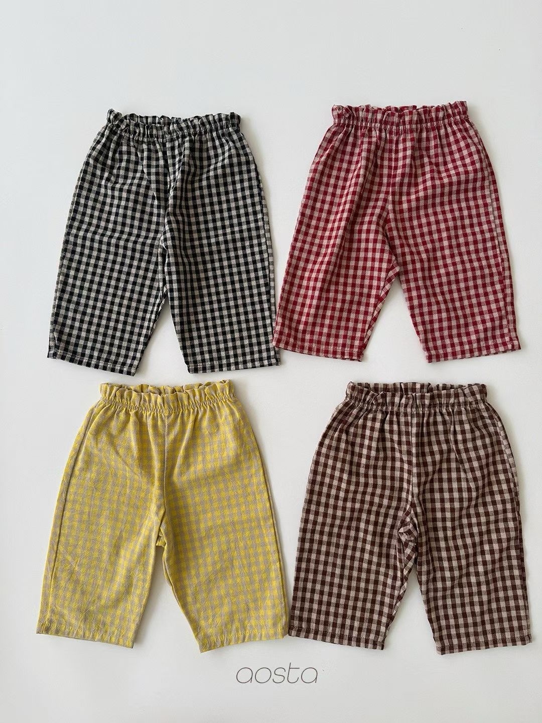 AOSTA Caramel Check Pants