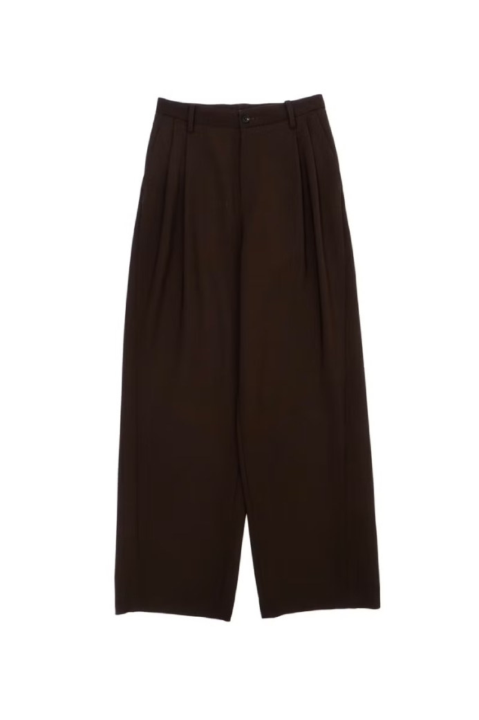 MY 2 TUCKS CURVE TROUSERS (3COL)