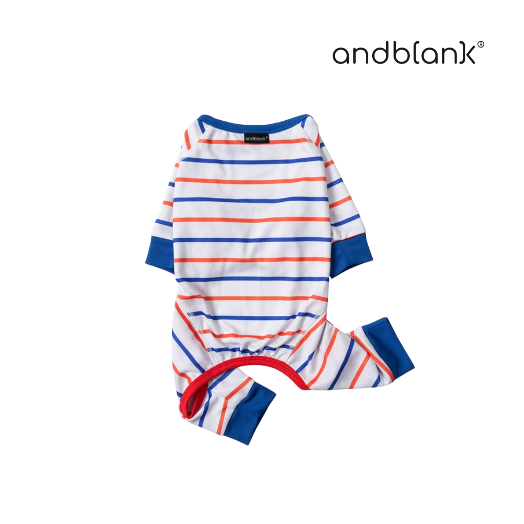 andblank 條紋連身防蟲涼感衣